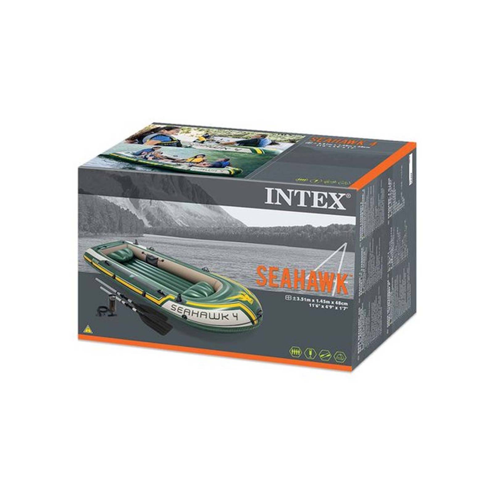Lancha Inflable 4 Pers Seahawk + Remos y Bomba 68351NP Intex