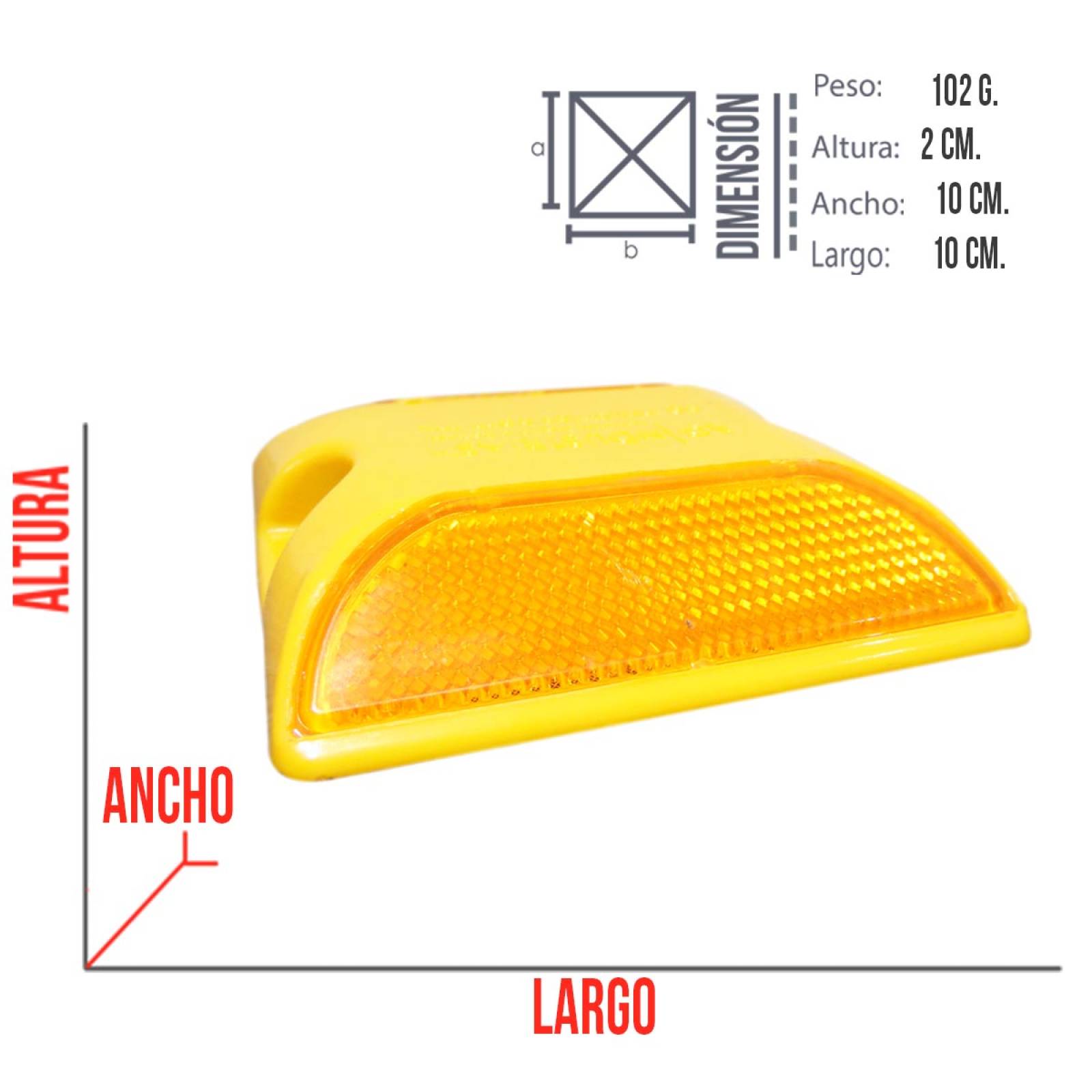 Vialeta Plastica Reflejante Amarilla Vt-Stimsonite Kingsman