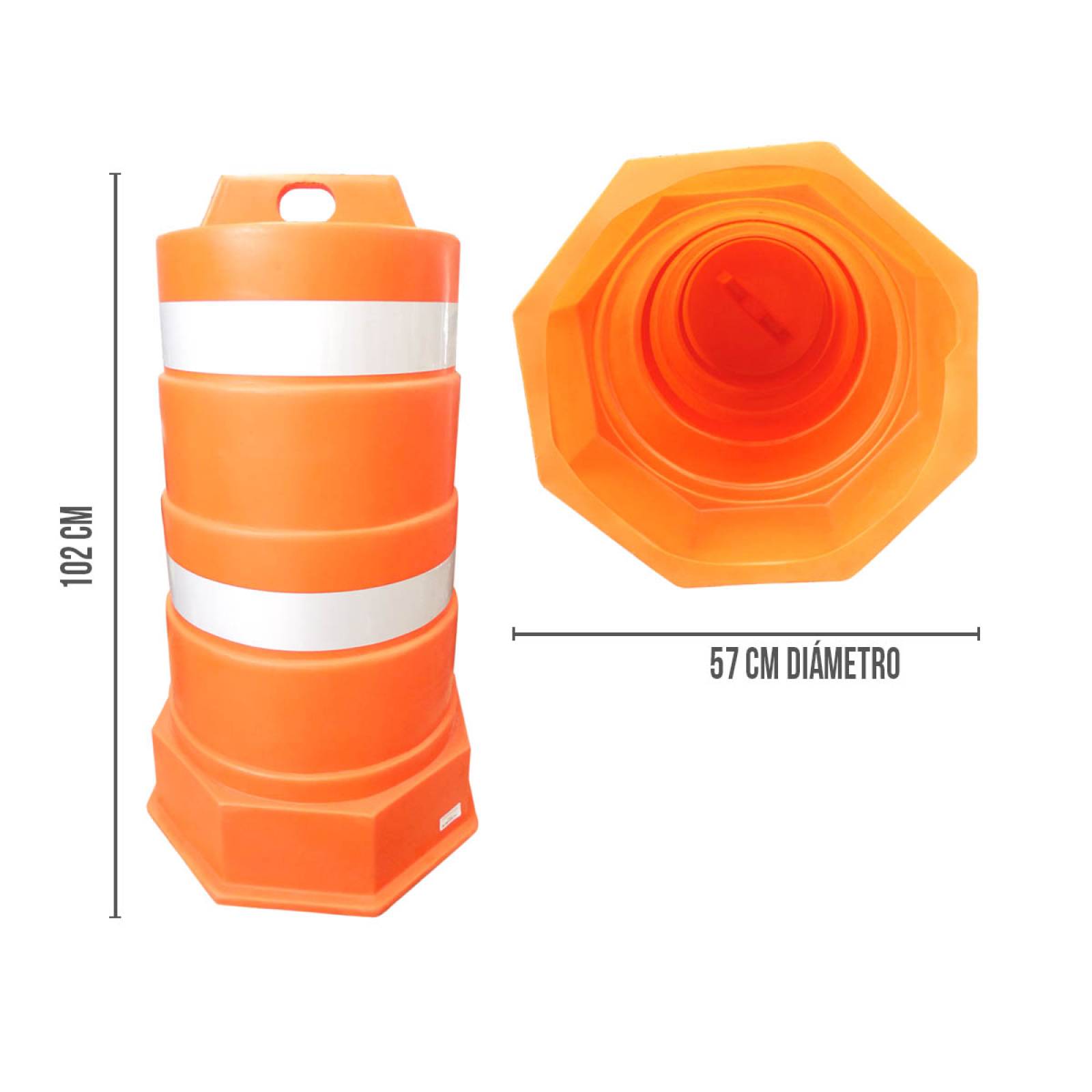 Tambo Naranja Vial Trafitambo Con Reflejantes Ttb Kingsman
