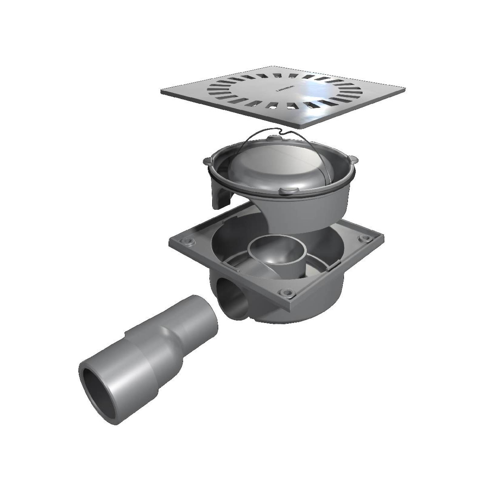 Coladera Compacta Rejilla Con Salida Lateral Cl15inox Urrea 