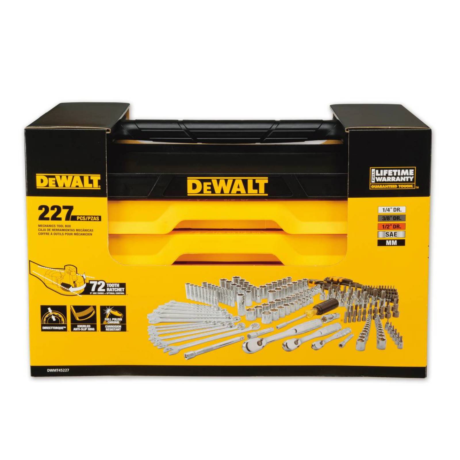 Juego Autocle Herramientas Mecanicas  227 Pz Con Caja DeWalt