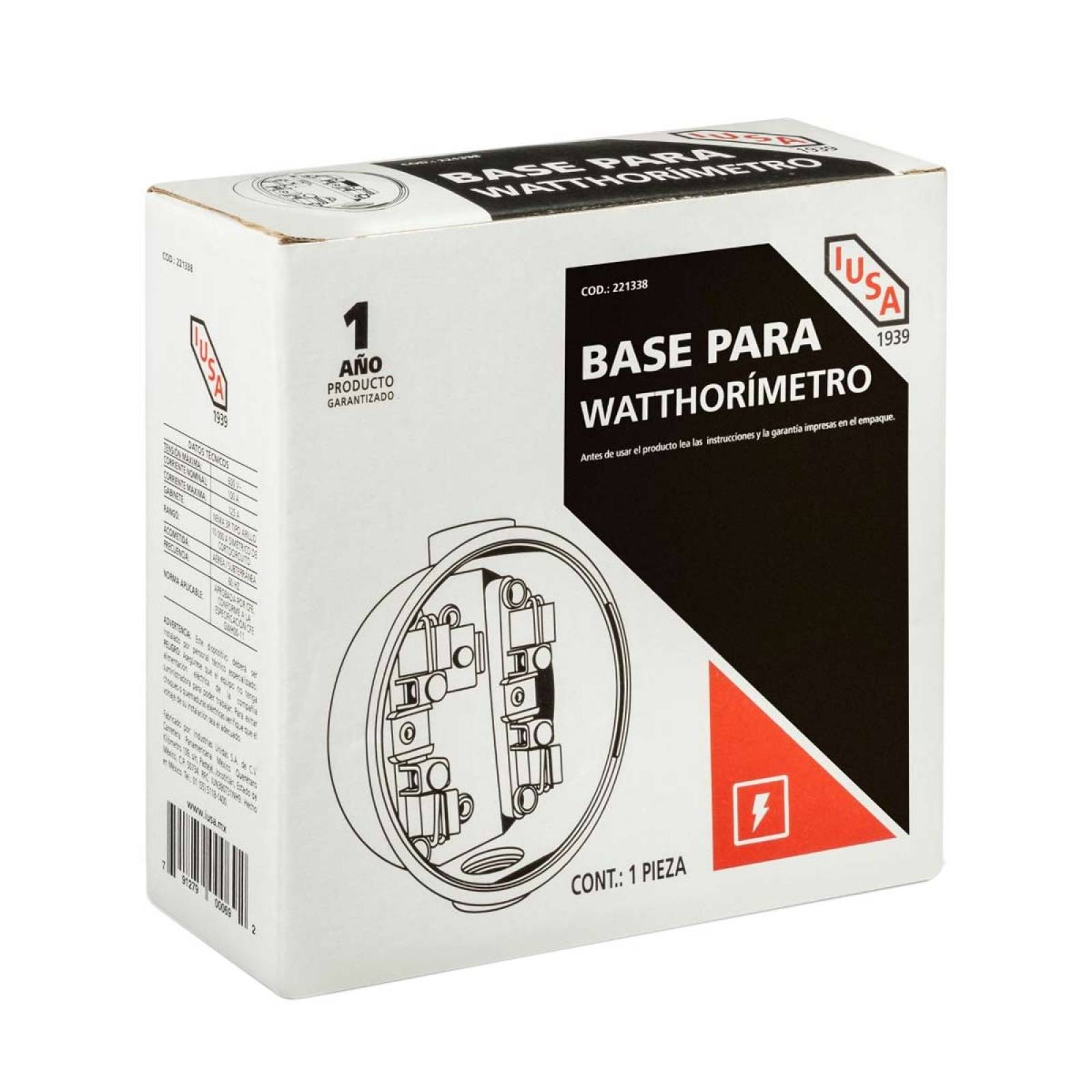 Base para Watthorimetro Monofasica 4 Terminales 221338 IUSA 