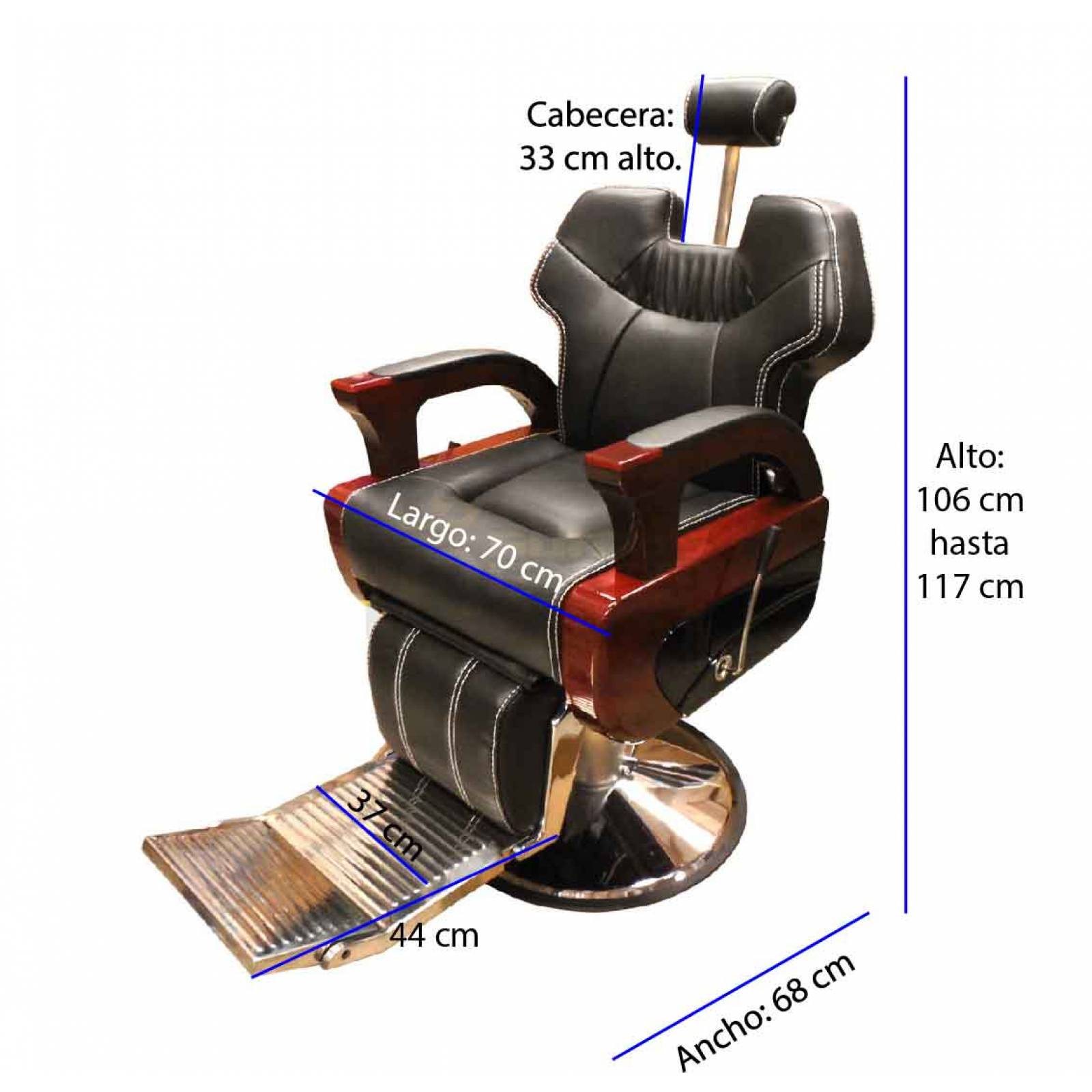 Silla Sillon Negro Barbero Peluquero Estetica Estilista Lobo