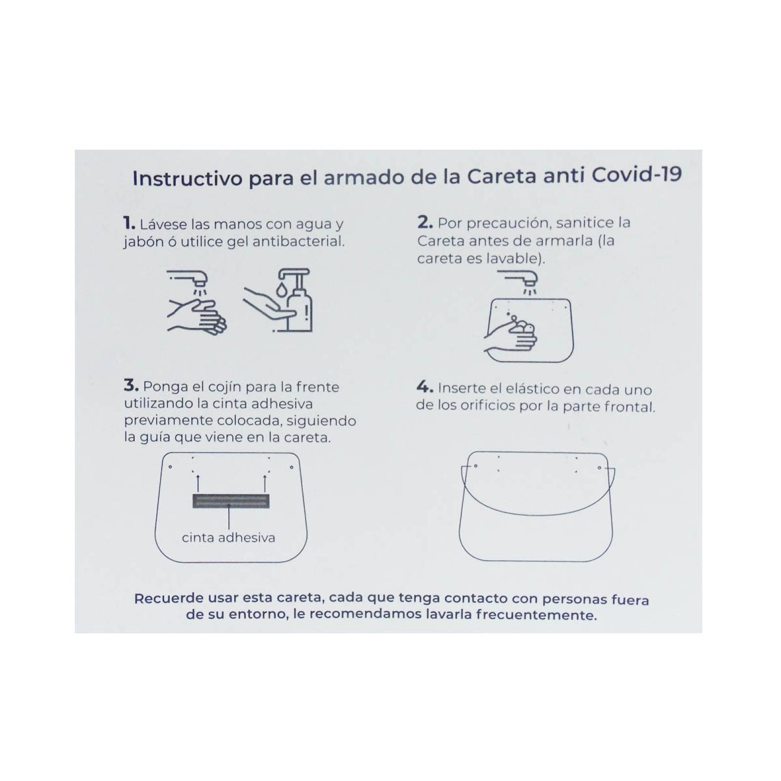 Careta Mascarilla Completa Cubre Cara Boca Ojos Con Elastico