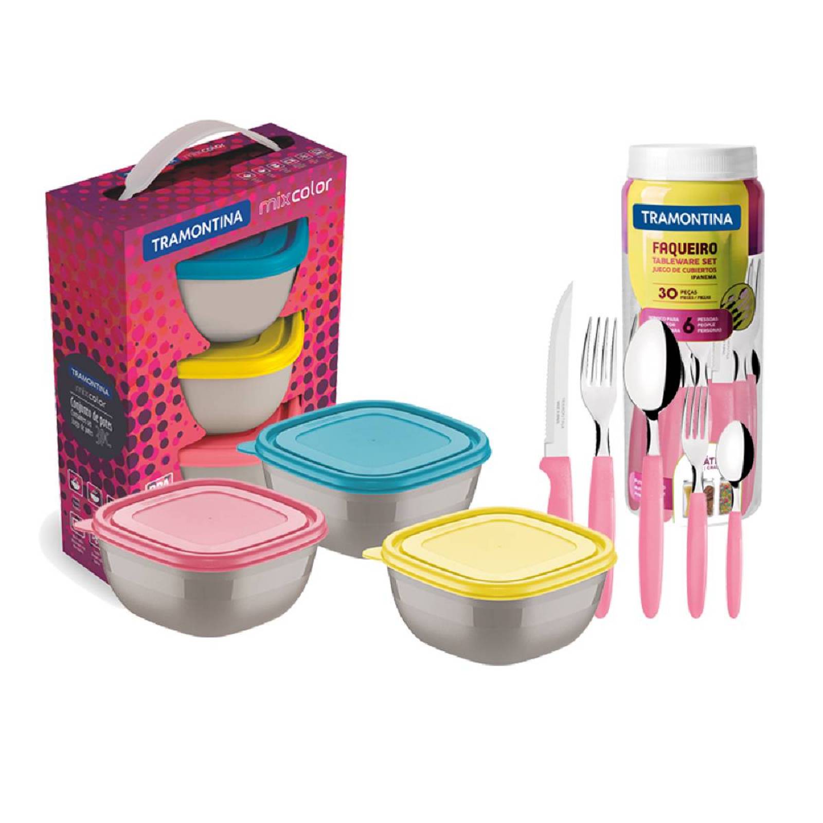 Recipientes Cocina cuchara Bote Acero inox 38Pz Tramontina