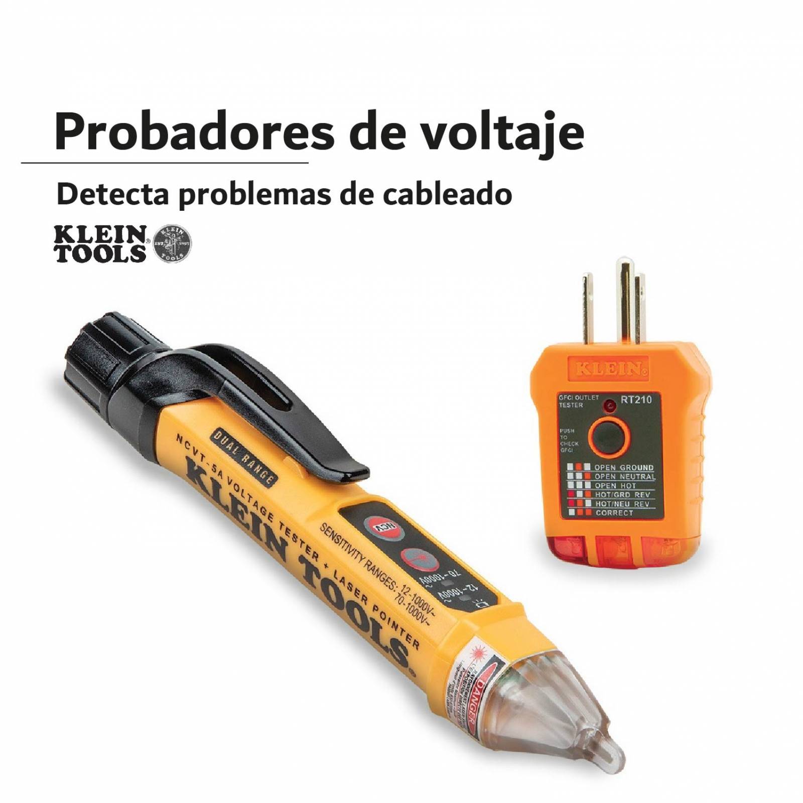 Kit Electrico Probador Voltaje Y Polaridad 1000v Klein Tools 