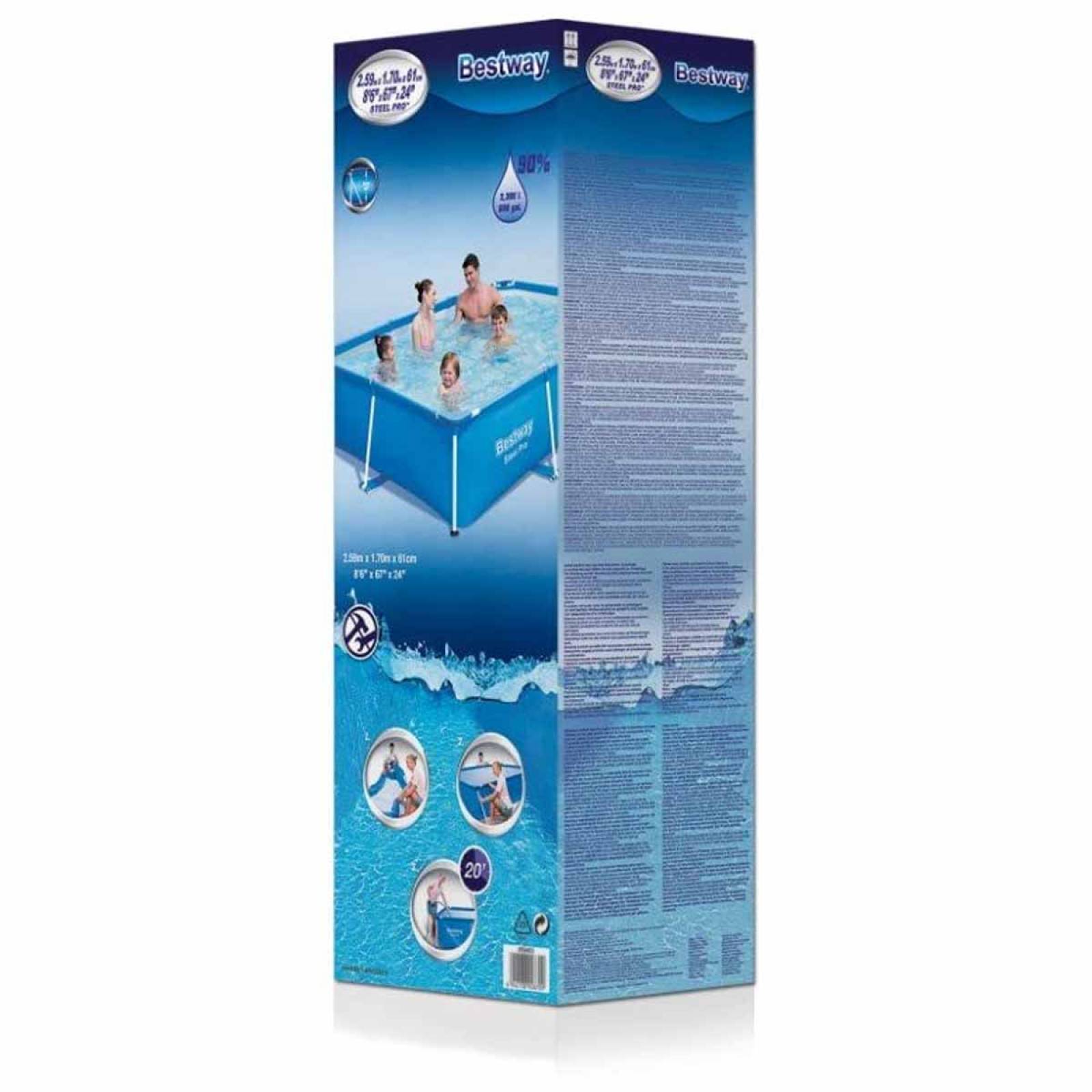 Alberca Bestway Piscina Estructural Steel Pro Familiar 259cm 