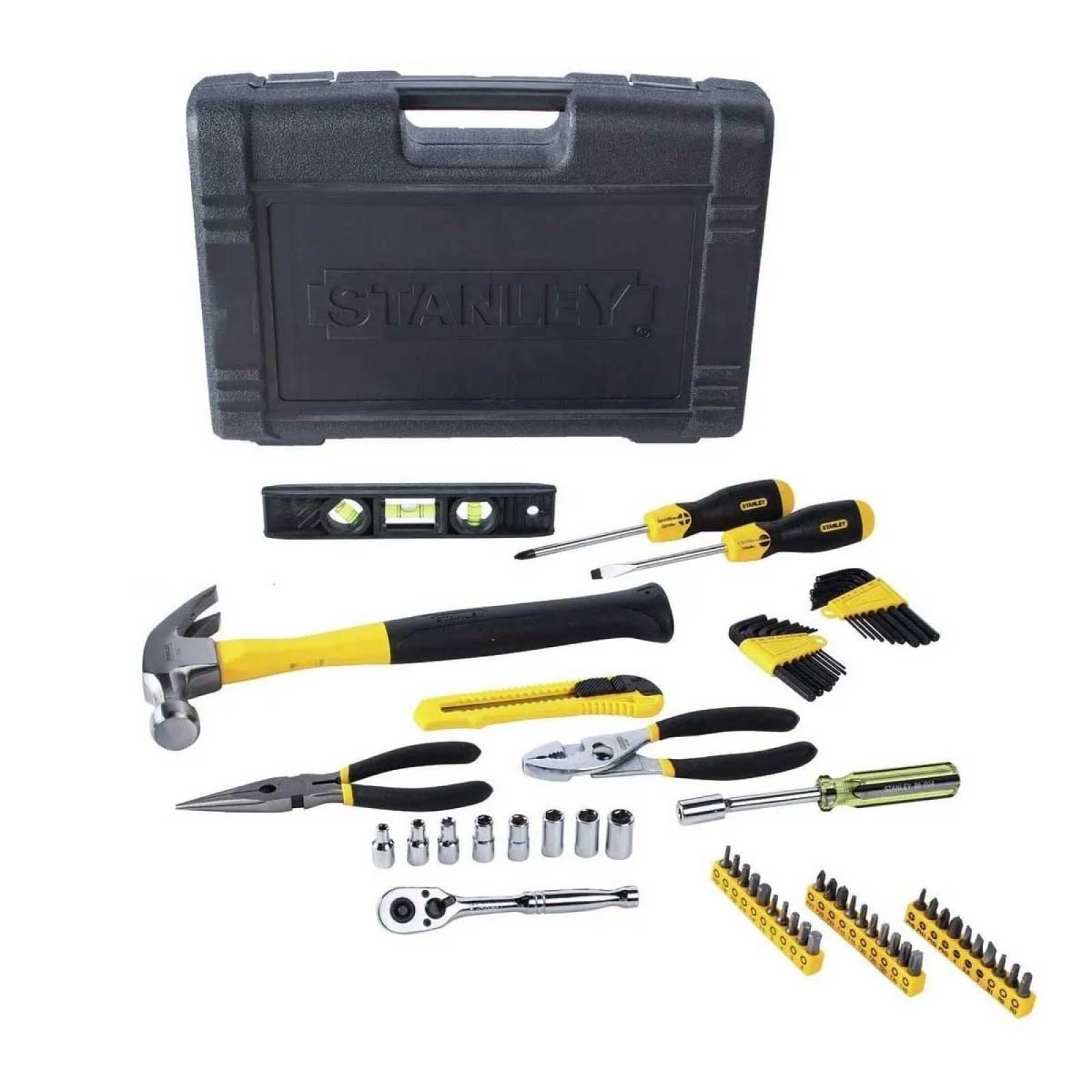 Jgo Herramienta Manual Martillo Pinzas Nivel 65pz Stanley 