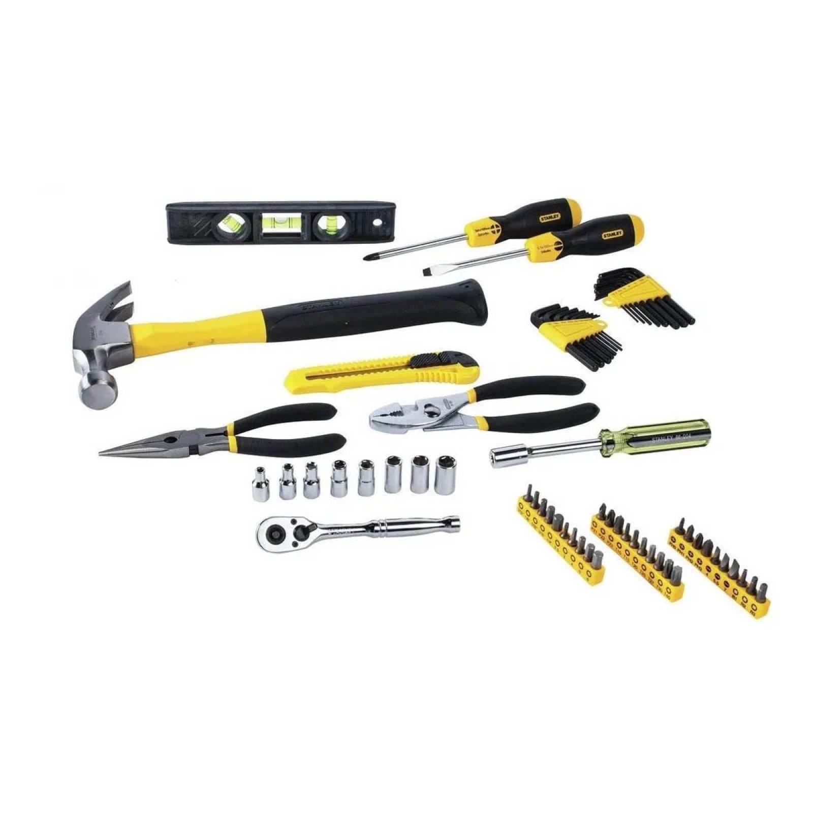 Jgo Herramienta Manual Martillo Pinzas Nivel 65pz Stanley 