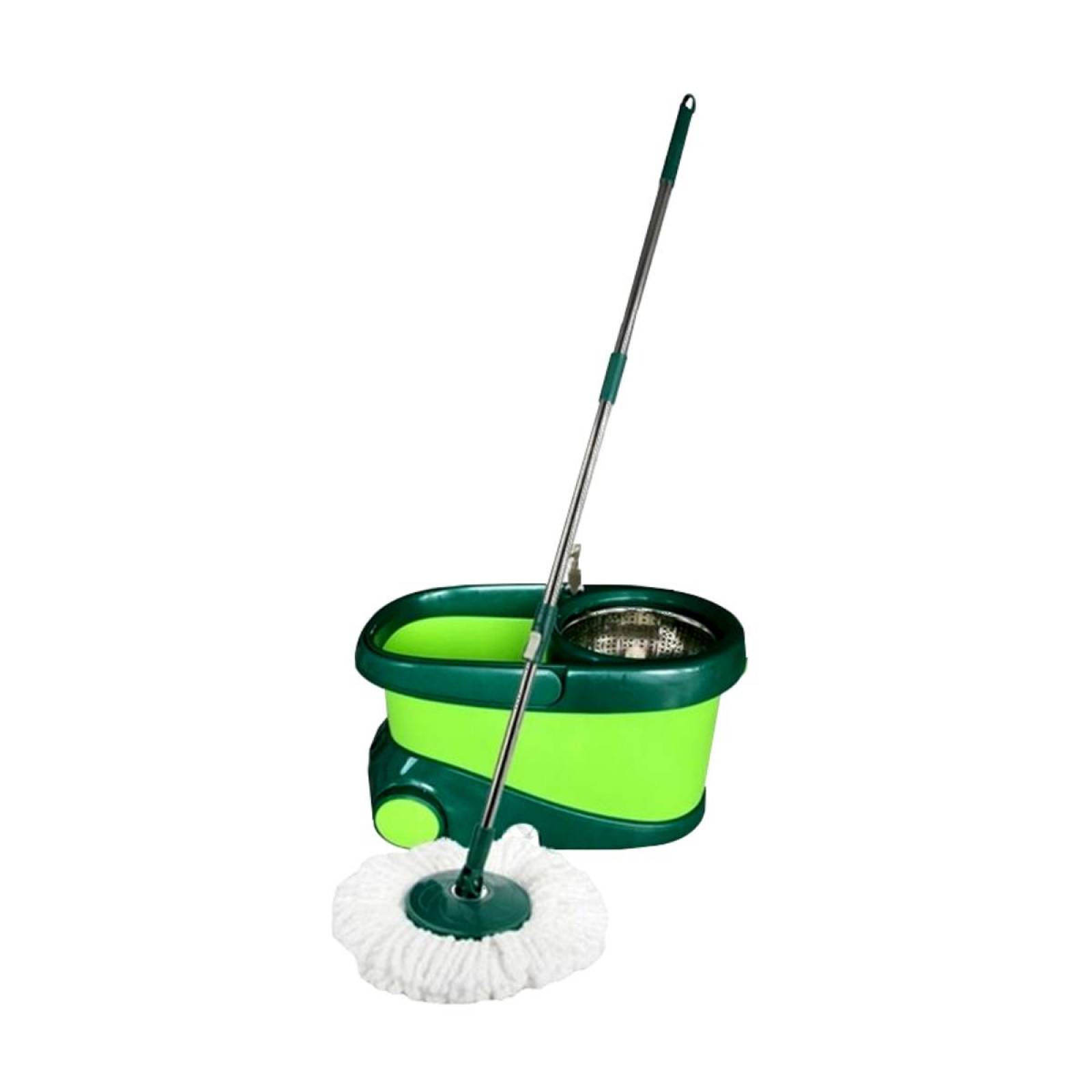 Trapeador Giratorio Cubeta Magic Bucket Con Mop Verde Dust