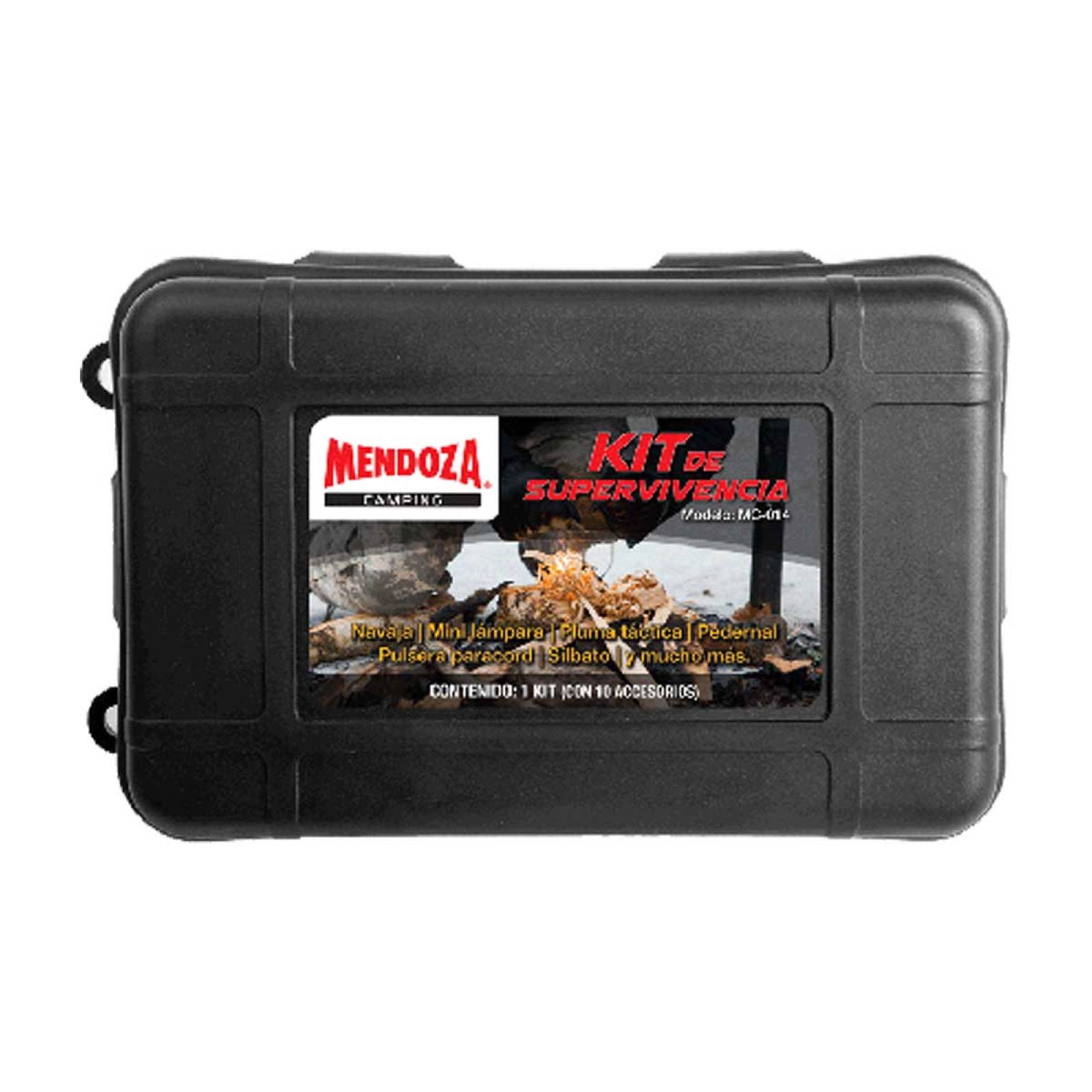Kit De Supervivencia Negro Campismo Navaja Lampara Mendoza 