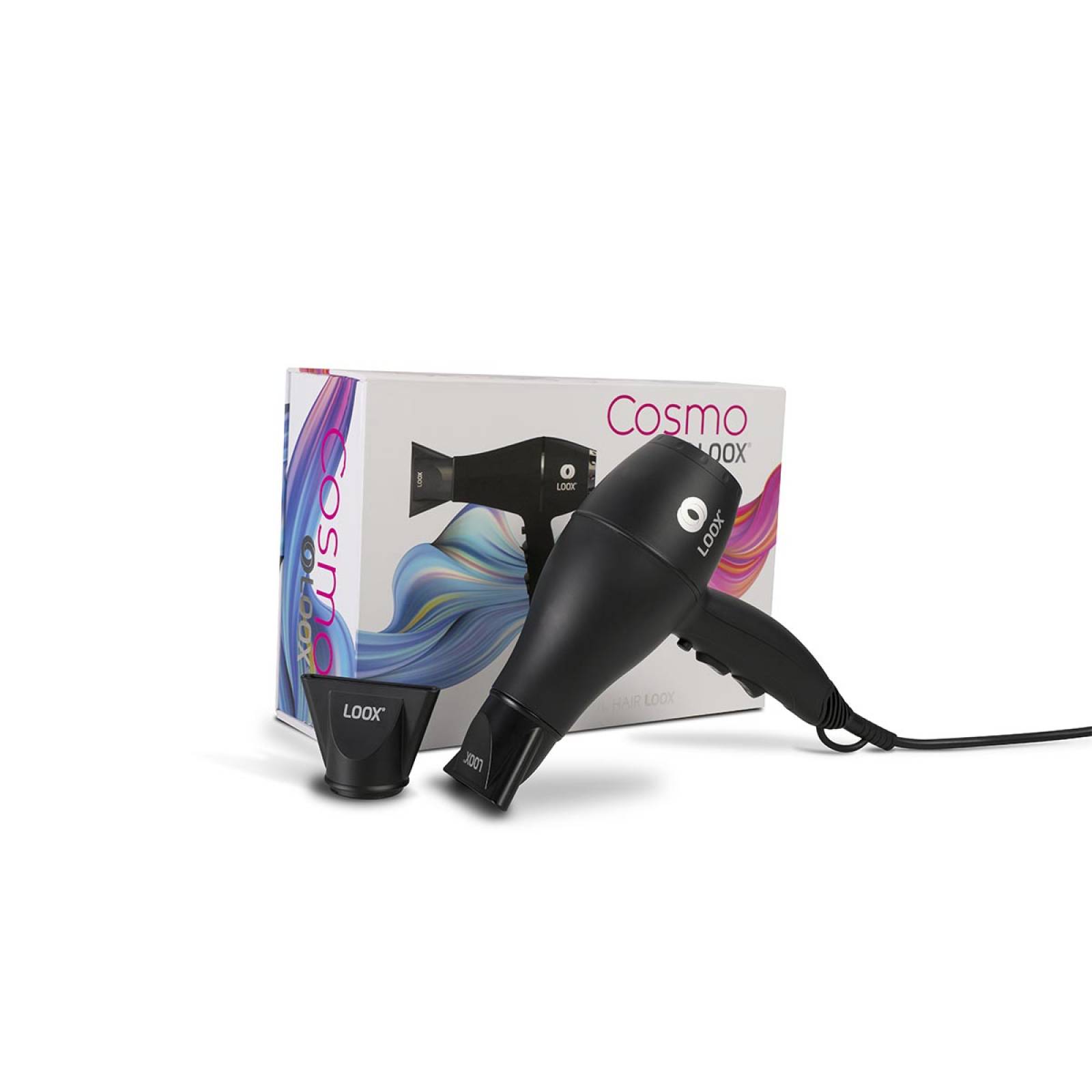 Secadora Profesional 3Temperatura Cosmo Negra Estilismo Loox