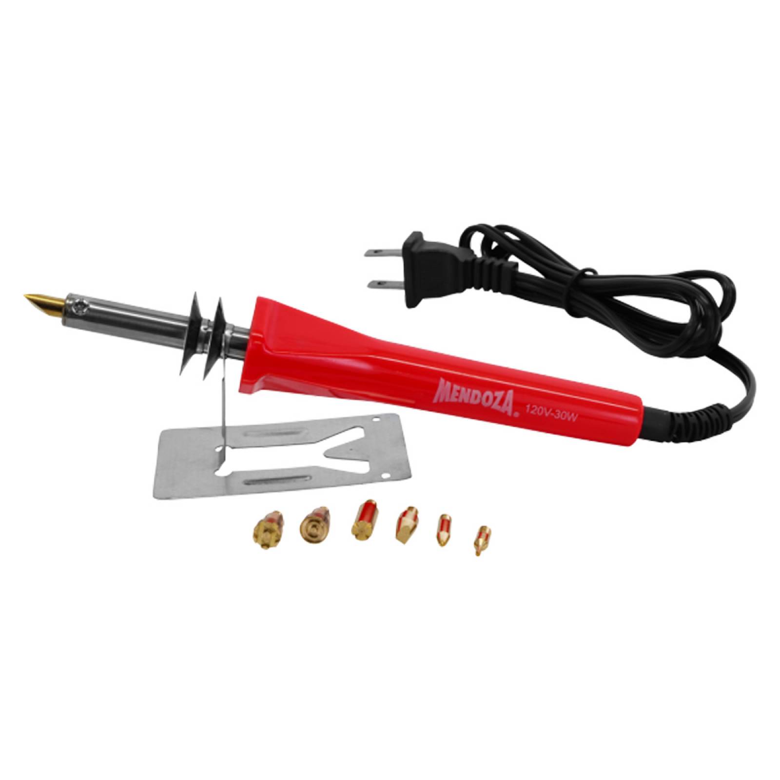 Kit Pirografia Cautin Soporte Puntas De Trazo 9 Pzs Mendoza 