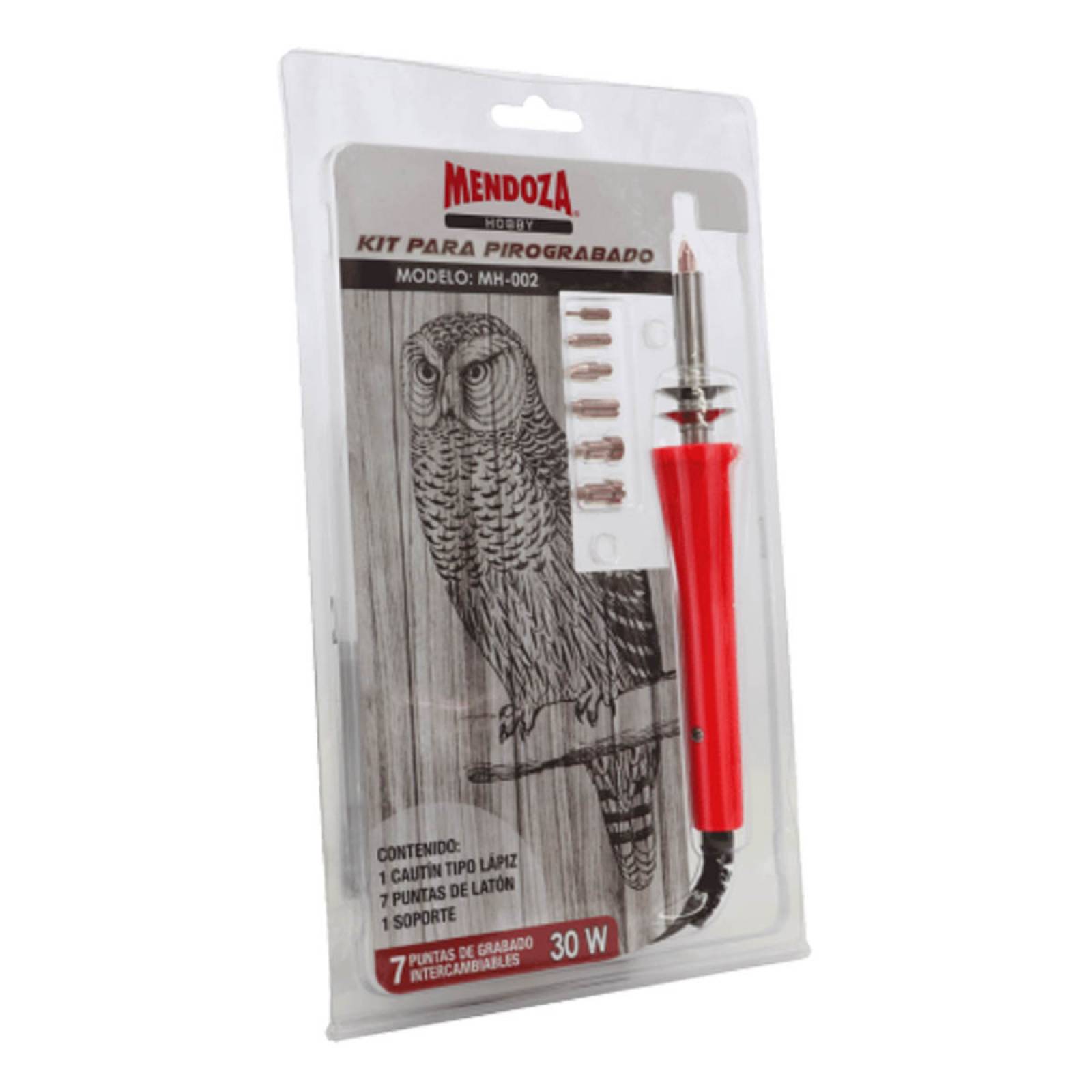 Kit Pirografia Cautin Soporte Puntas De Trazo 9 Pzs Mendoza 