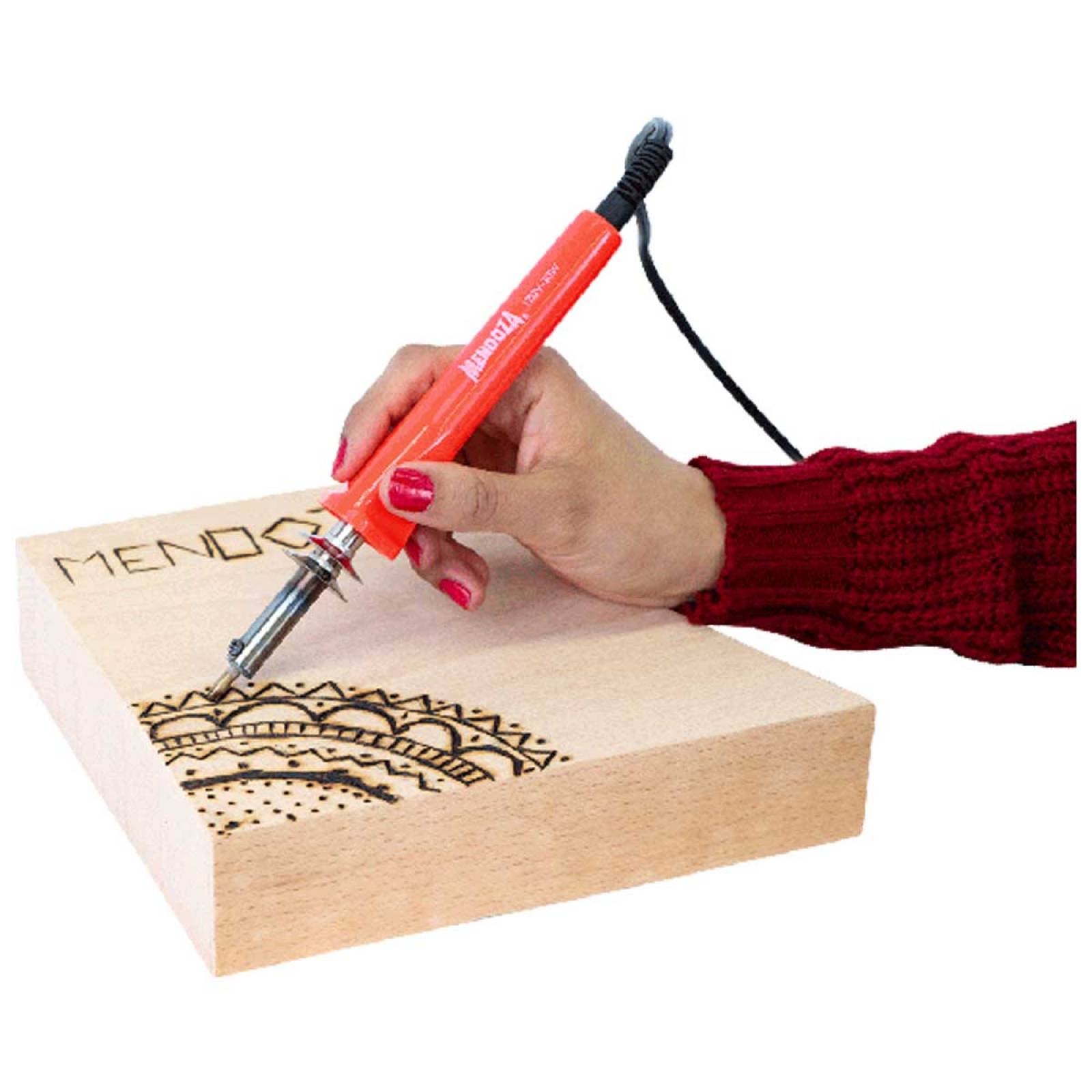 Kit Pirografia Cautin Soporte Puntas De Trazo 9 Pzs Mendoza 