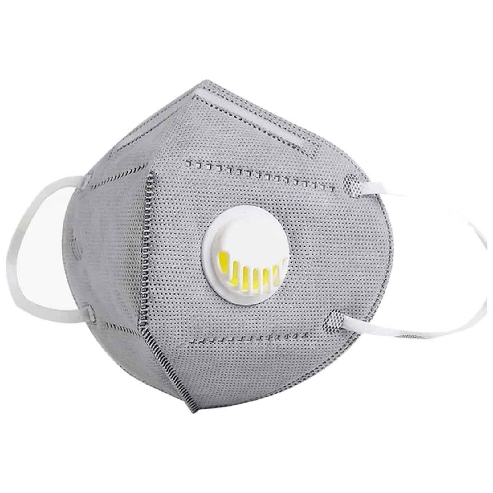 Mascarilla Cubrebocas Kn95 N95 Valvula Filtro 2Pz Color Gris