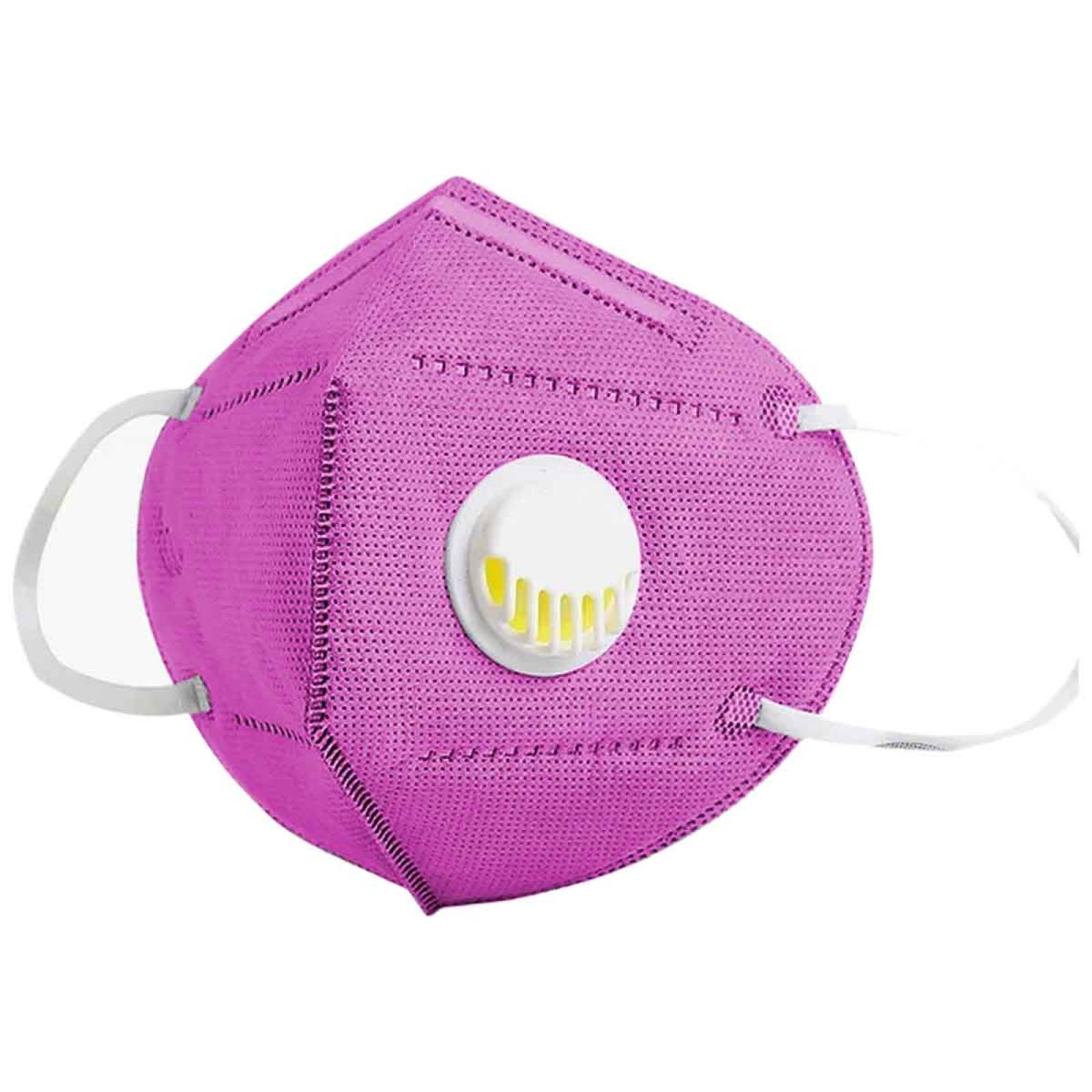 Mascarilla Cubrebocas Kn95 N95 Valvula Filtro 2Pz Rosa Bolsa