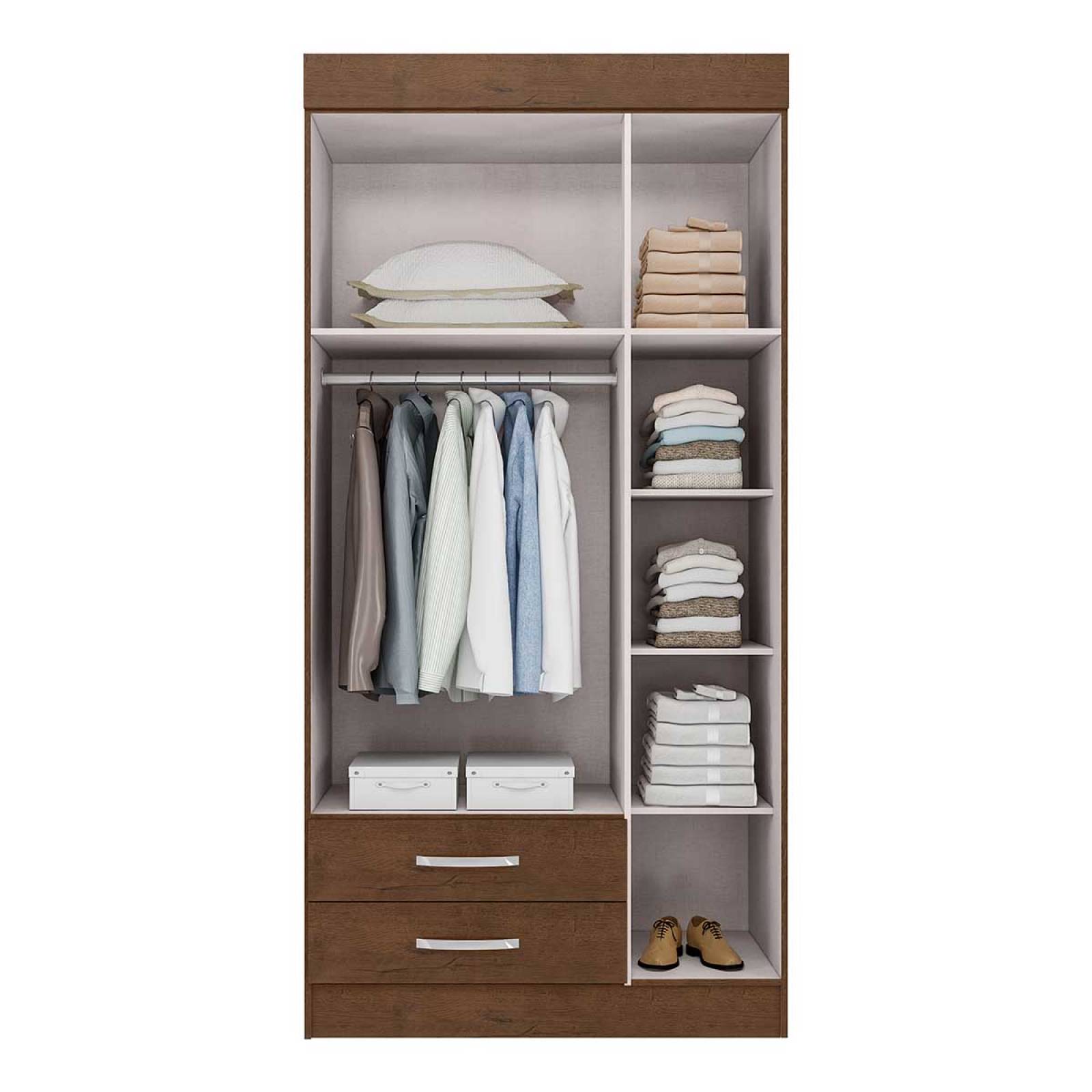 Ropero Closet Armario Mueble Moderno 3 Puertas 2cajones Casa 