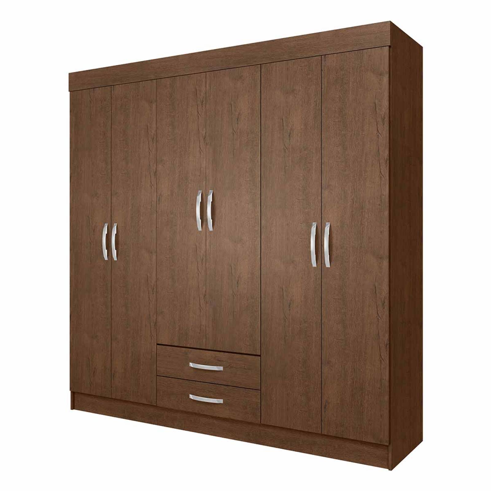 Closet Ropero Armario Moderno Mueble 6 Puertas 2 Cajones