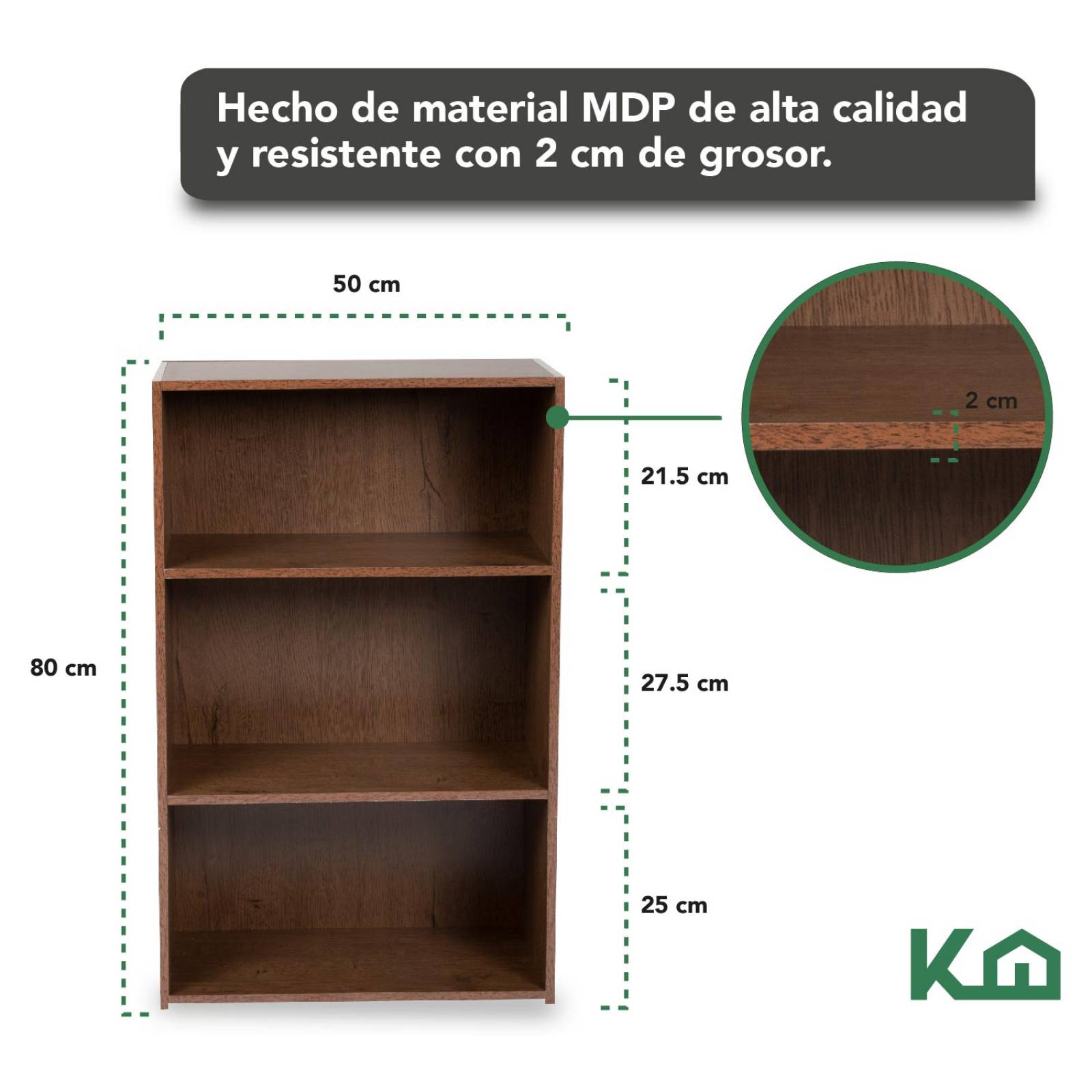 Combo Escritorio + Estante 3 Niveles + Estante Casa Oficina Tabaco