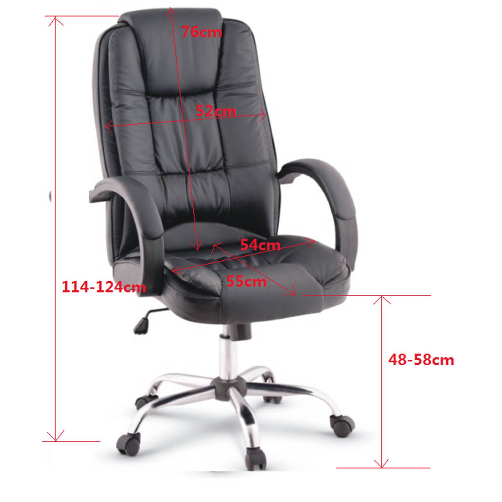 Silla De Oficina Ejecutiva Ergonomica Vinipiel Base Cromada 
