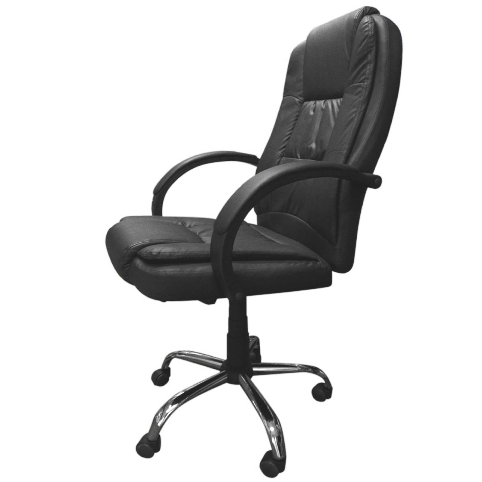 Silla De Oficina Ejecutiva Ergonomica Vinipiel Base Cromada 