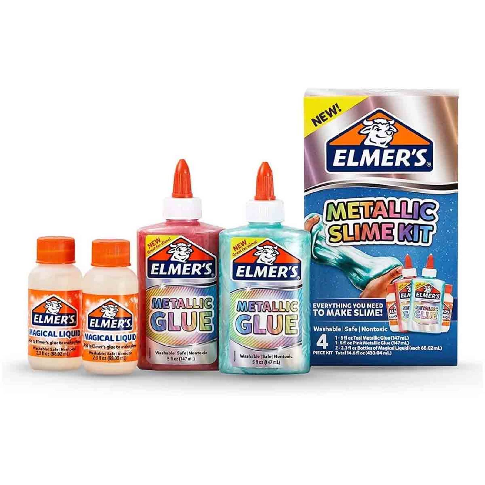 Kit Juego Para Hacer Slime Metalico 4 Pzs Niños Niñas Elmers
