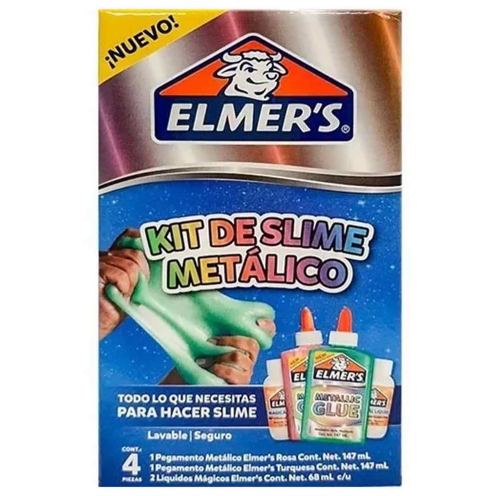 Kit Juego Para Hacer Slime Metalico 4 Pzs Niños Niñas Elmers