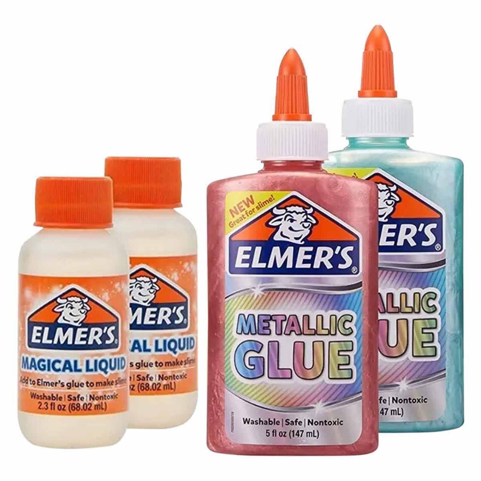 Kit Juego Para Hacer Slime Metalico 4 Pzs Niños Niñas Elmers