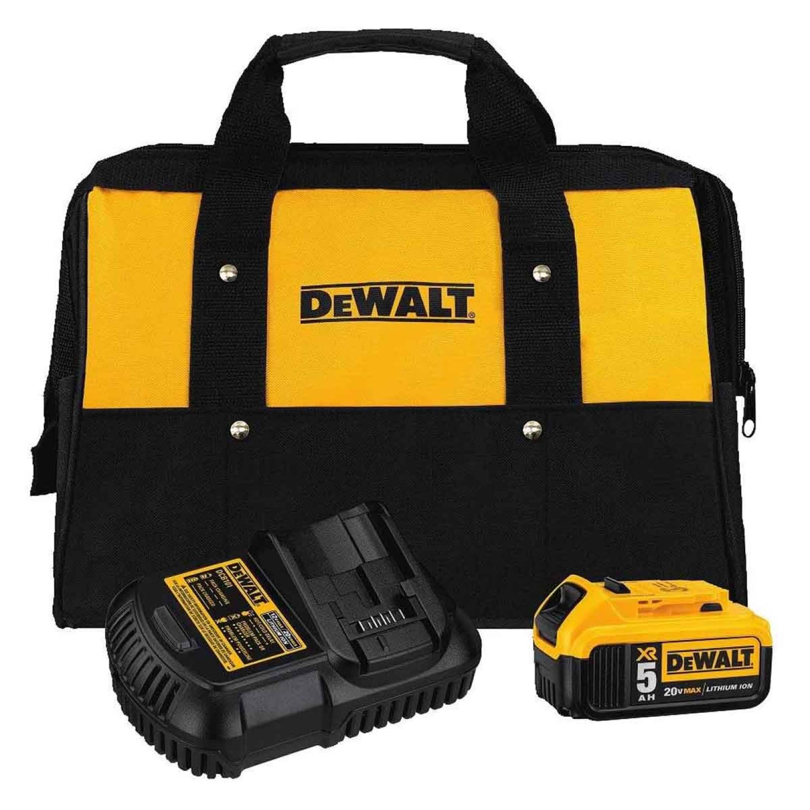 Kit Bateria 20v Max 5ah + Cargador + Bolsa Transporte Dewalt 
