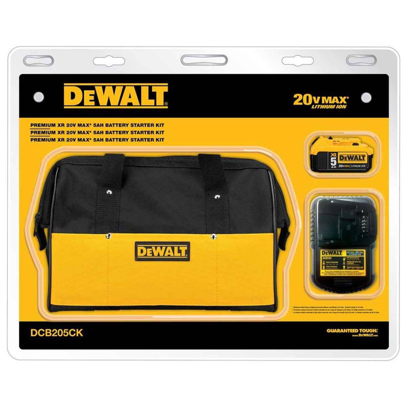 Kit Bateria 20v Max 5ah + Cargador + Bolsa Transporte Dewalt 