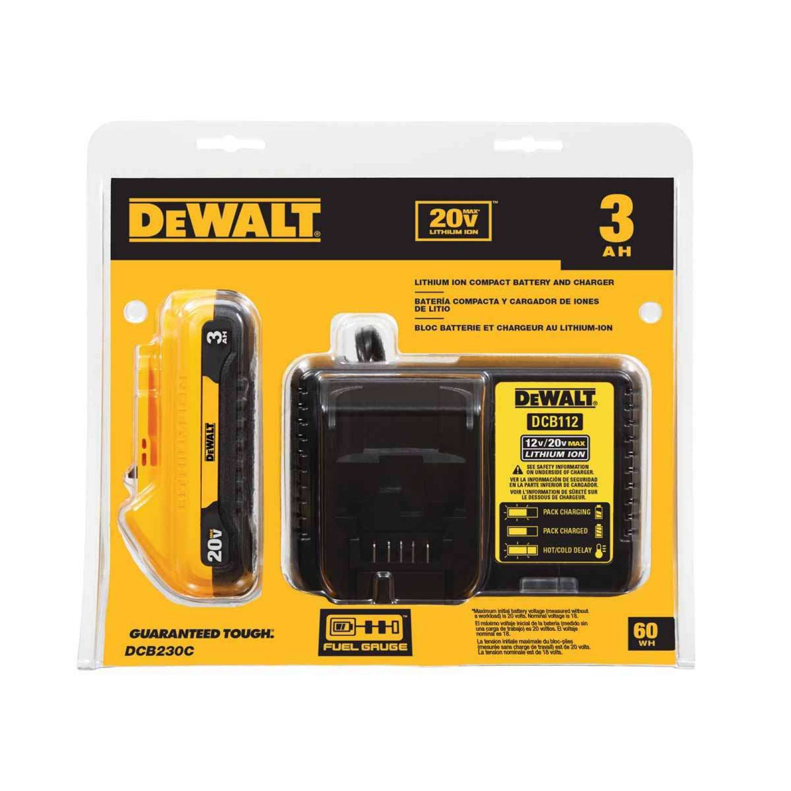 Set Bateria 20v 3ah Cargador Para Herramienta Taladro Dewalt 