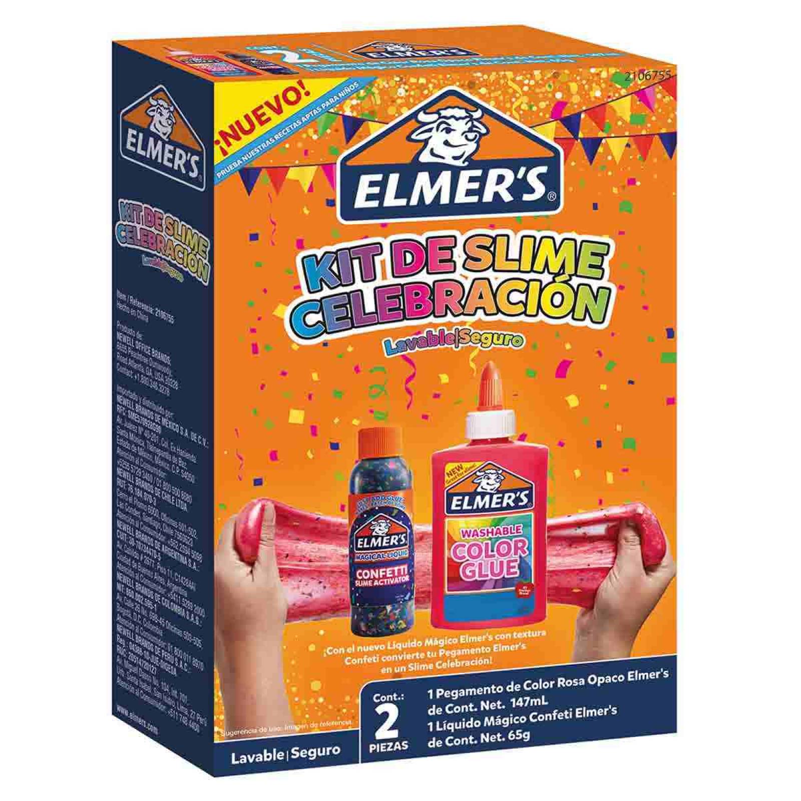 Kit Set Juego Slime Celebracion Rosa 2 Piezas Niñas Elmers
