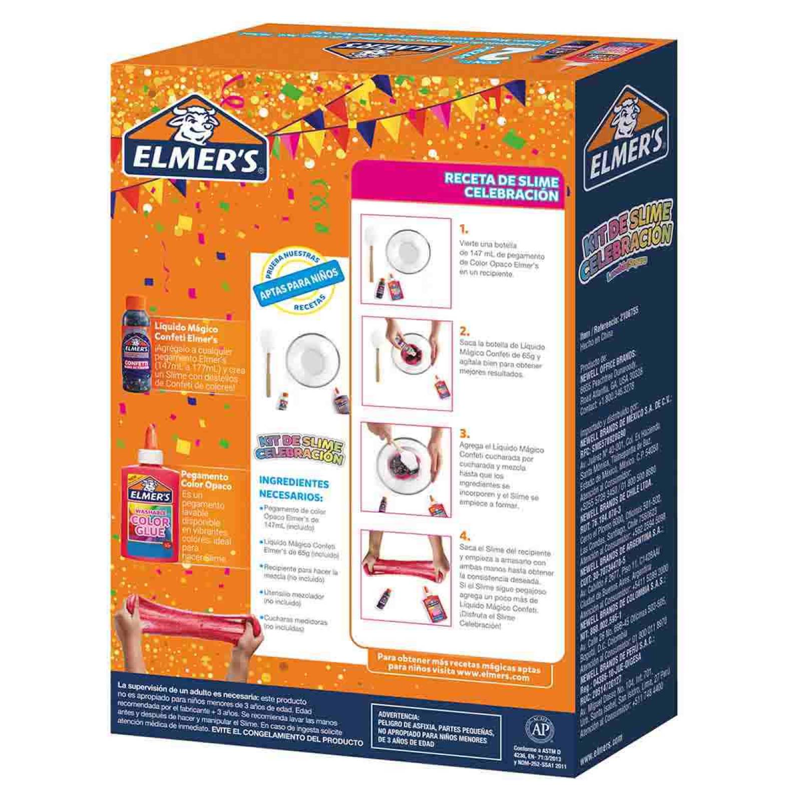 Kit Set Juego Slime Celebracion Rosa 2 Piezas Niñas Elmers
