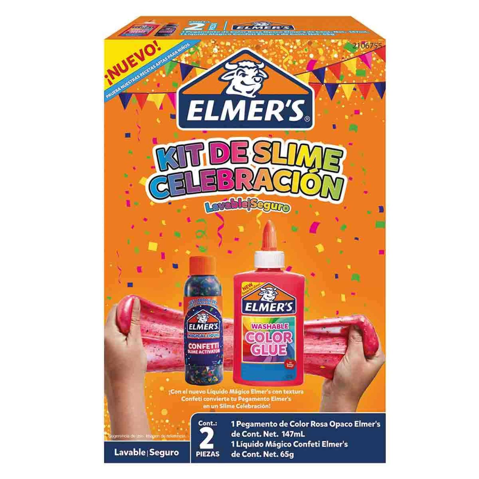 Kit Set Juego Slime Celebracion Rosa 2 Piezas Niñas Elmers