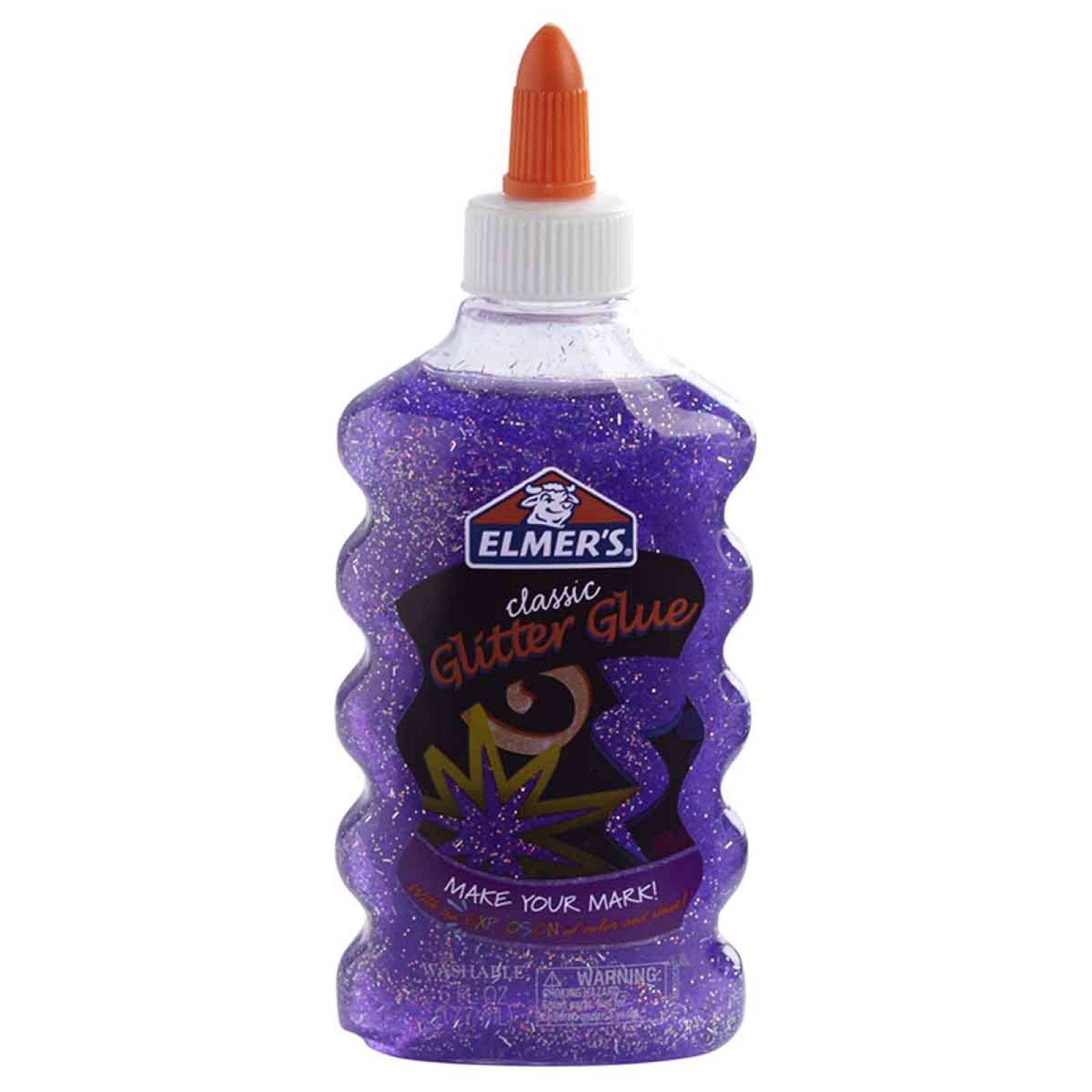 Pegamento Slime Glitter Glue 177Ml Morado Niños Niñas Elmers