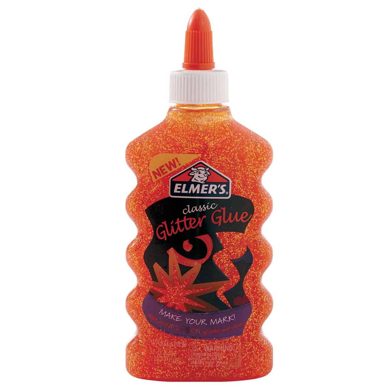 Pegamento Slime Glitter Glue Anaranjado Niños Niñas Elmers