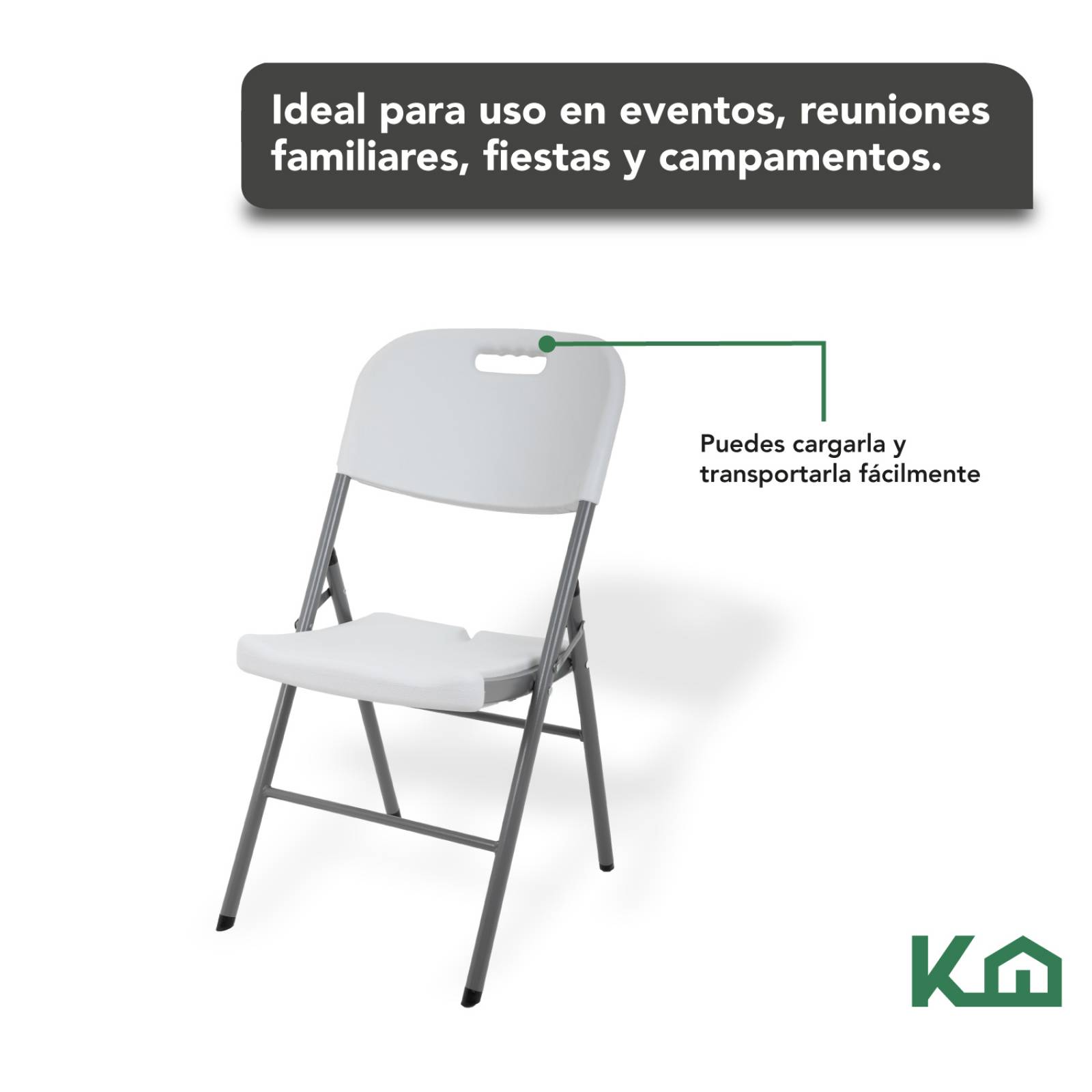 Silla Plegable Blanca De Plastico Fiesta Evento Jardin Hogar