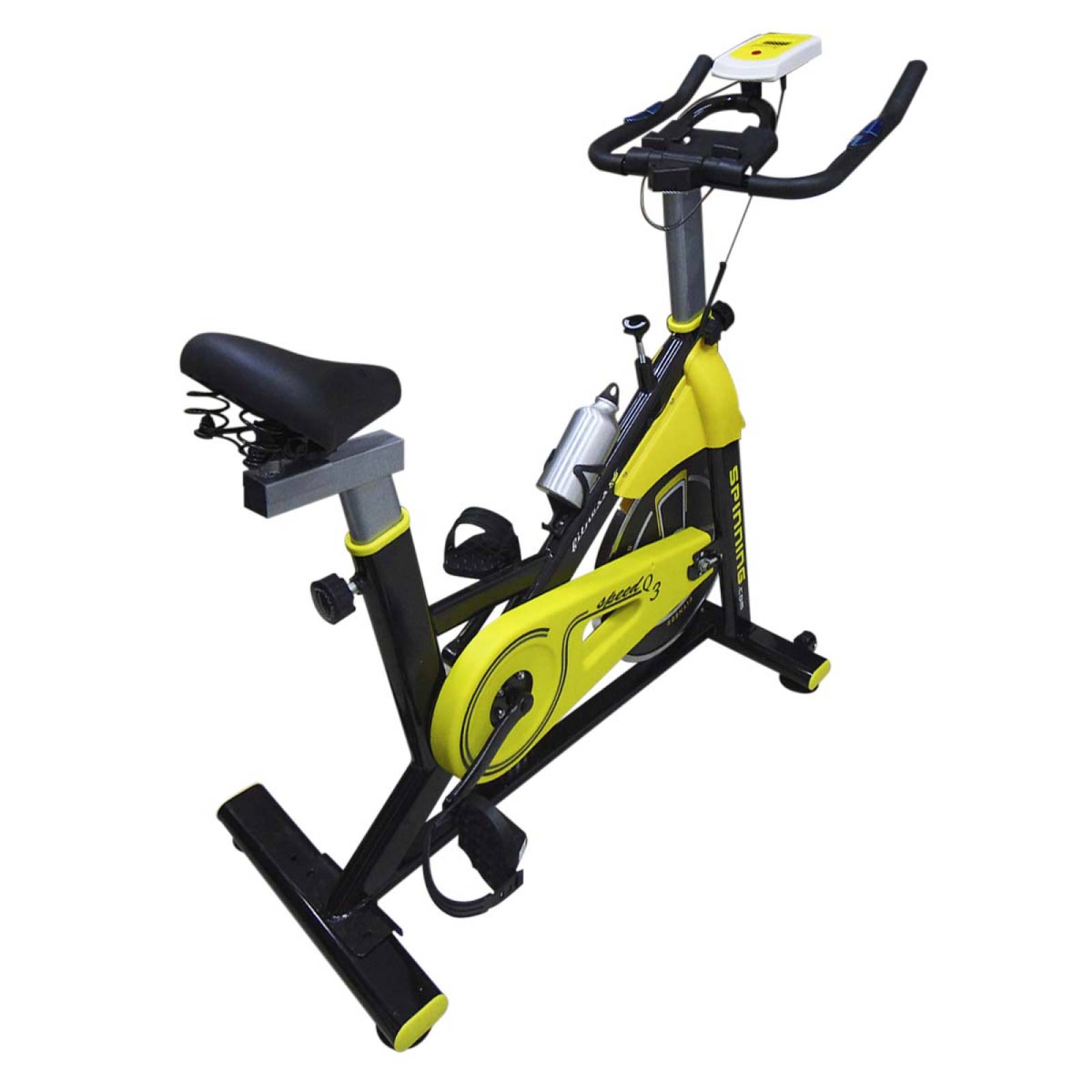 Bicicleta Spinning Fitness Estatica De Ejercicio Hogar Gym Amarillo/Negro