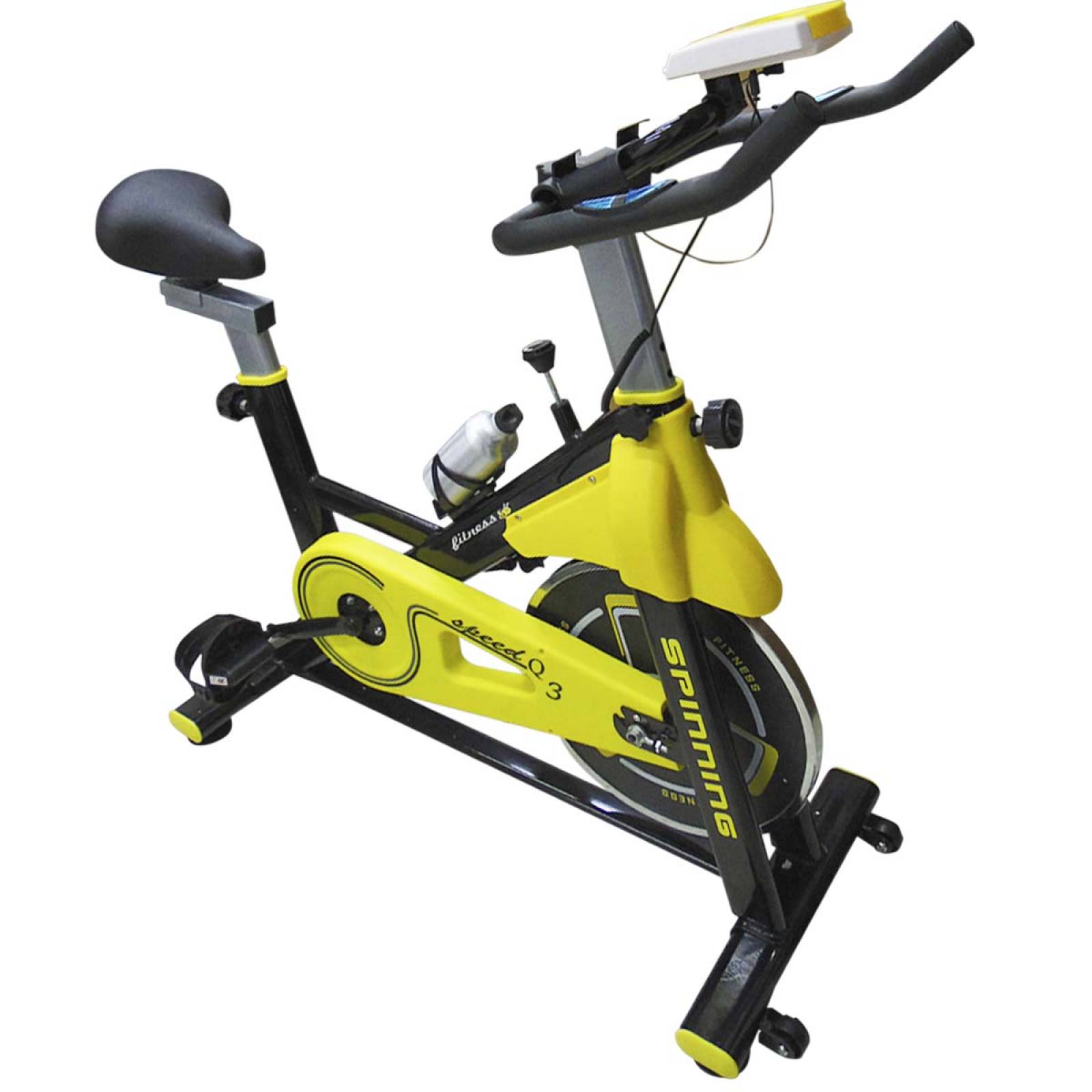Bicicleta Spinning Fitness Estatica De Ejercicio Hogar Gym Amarillo/Negro