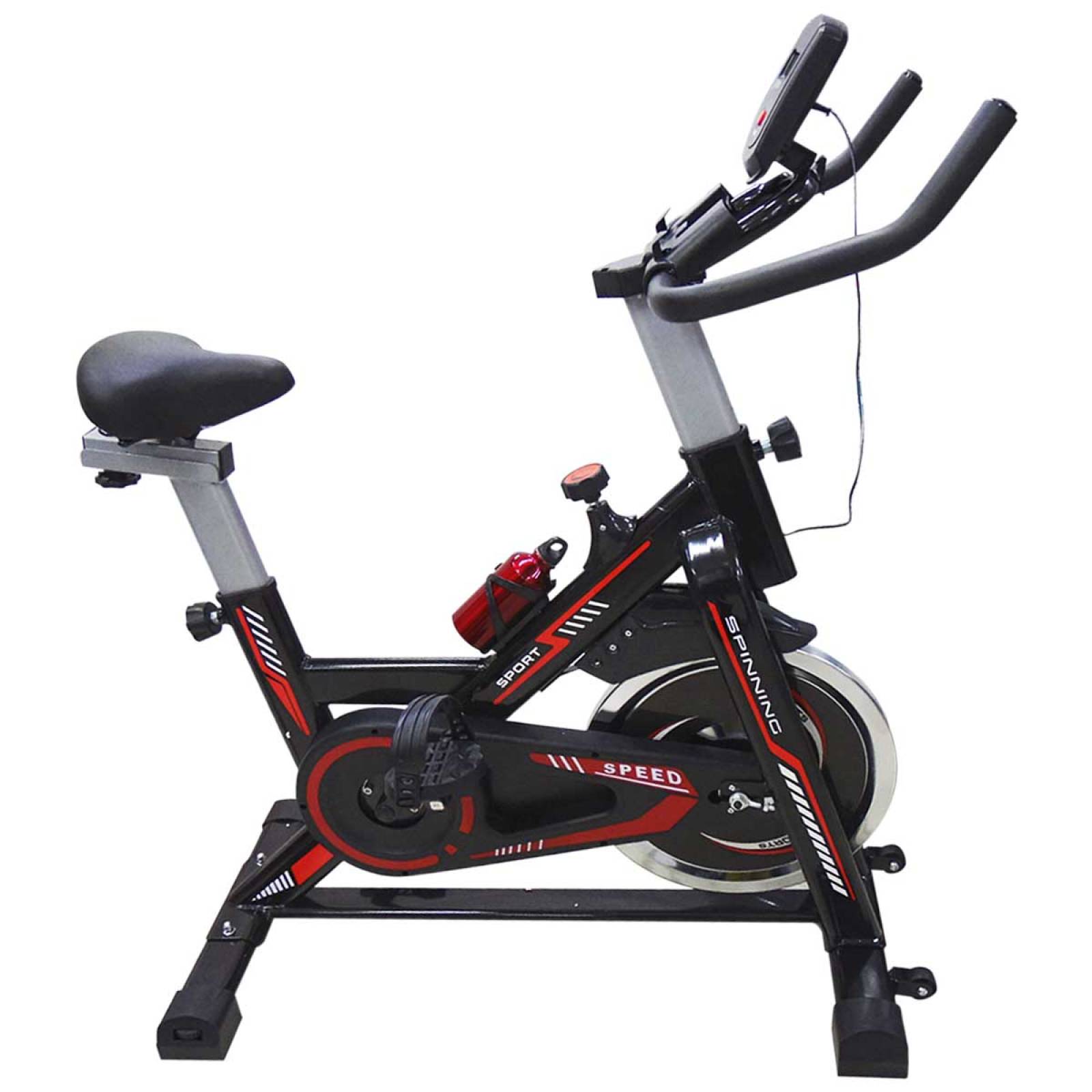 Bicicleta Spinning Fitness Estatica De Ejercicio Hogar Gym Rojo/Negro