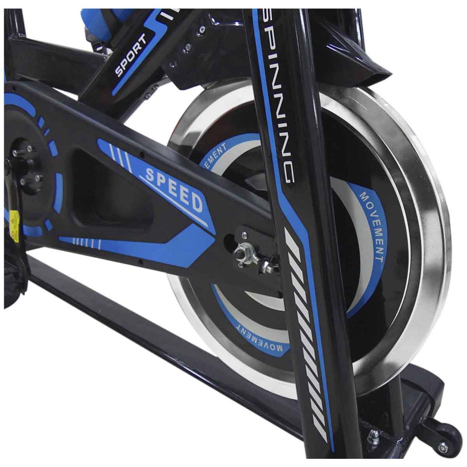 Bicicleta Spinning Fitness Estatica De Ejercicio Hogar Gym Azul/Negro