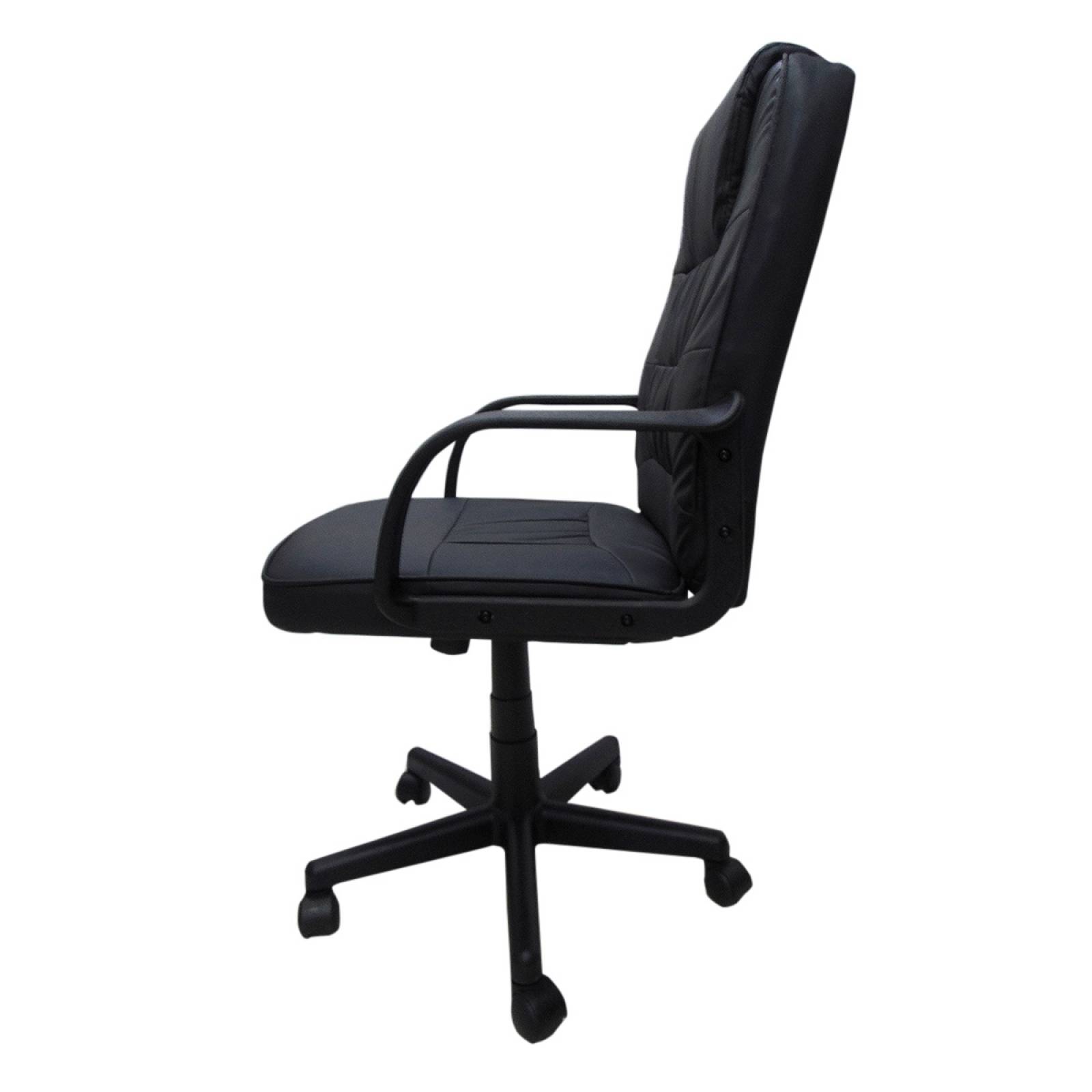 Silla Oficina Escritorio Ejecutiva Ergonomica Vinipiel Casa Negro / Cuadros / Base plástico 1