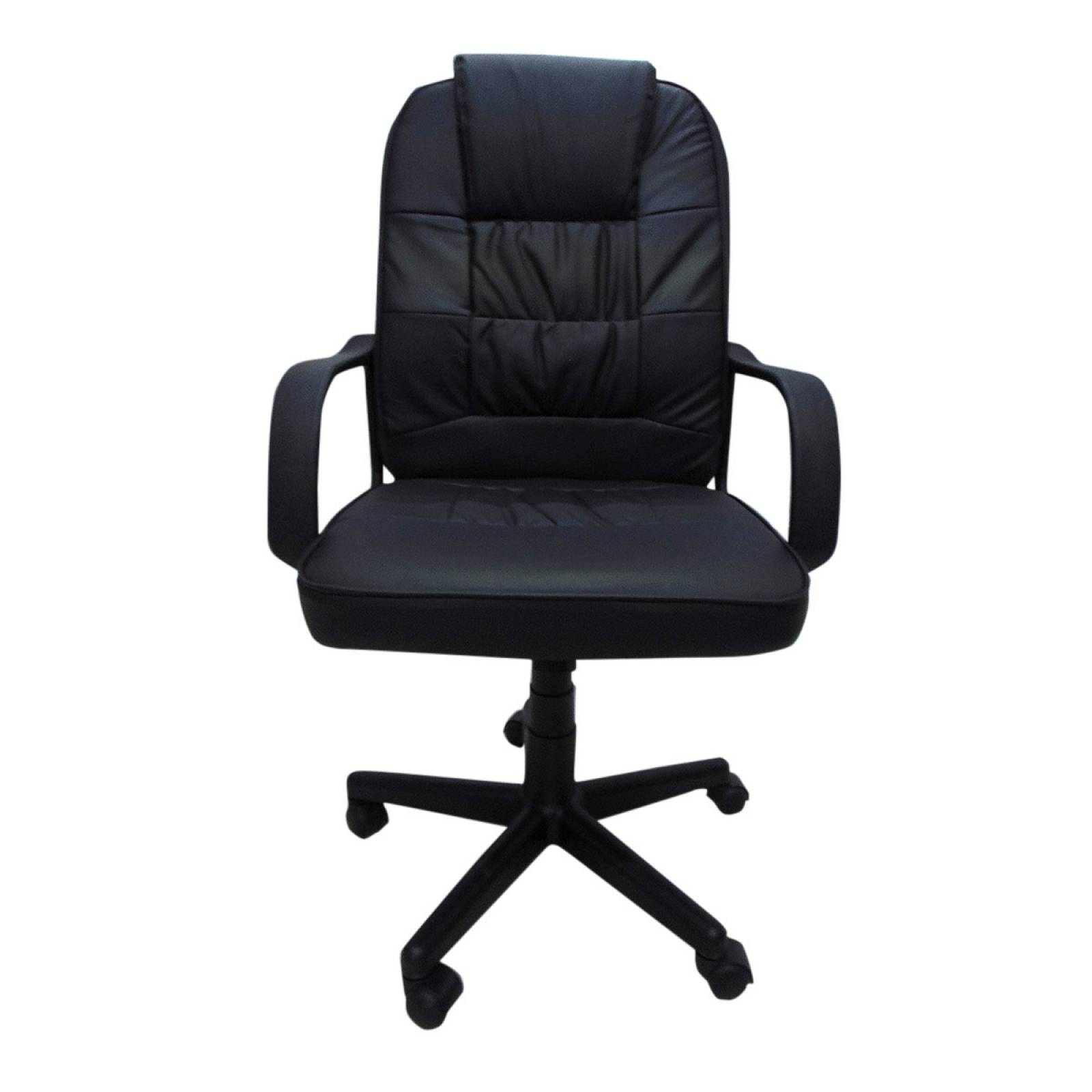 Silla Oficina Escritorio Ejecutiva Ergonomica Vinipiel Casa Negro / Cuadros / Base plástico 1