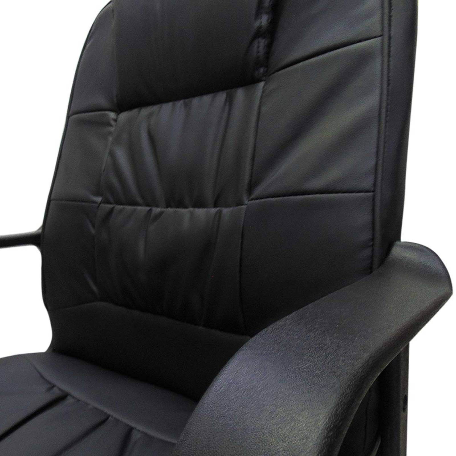 Silla Oficina Escritorio Ejecutiva Ergonomica Vinipiel Casa Negro / Cuadros / Base plástico 1