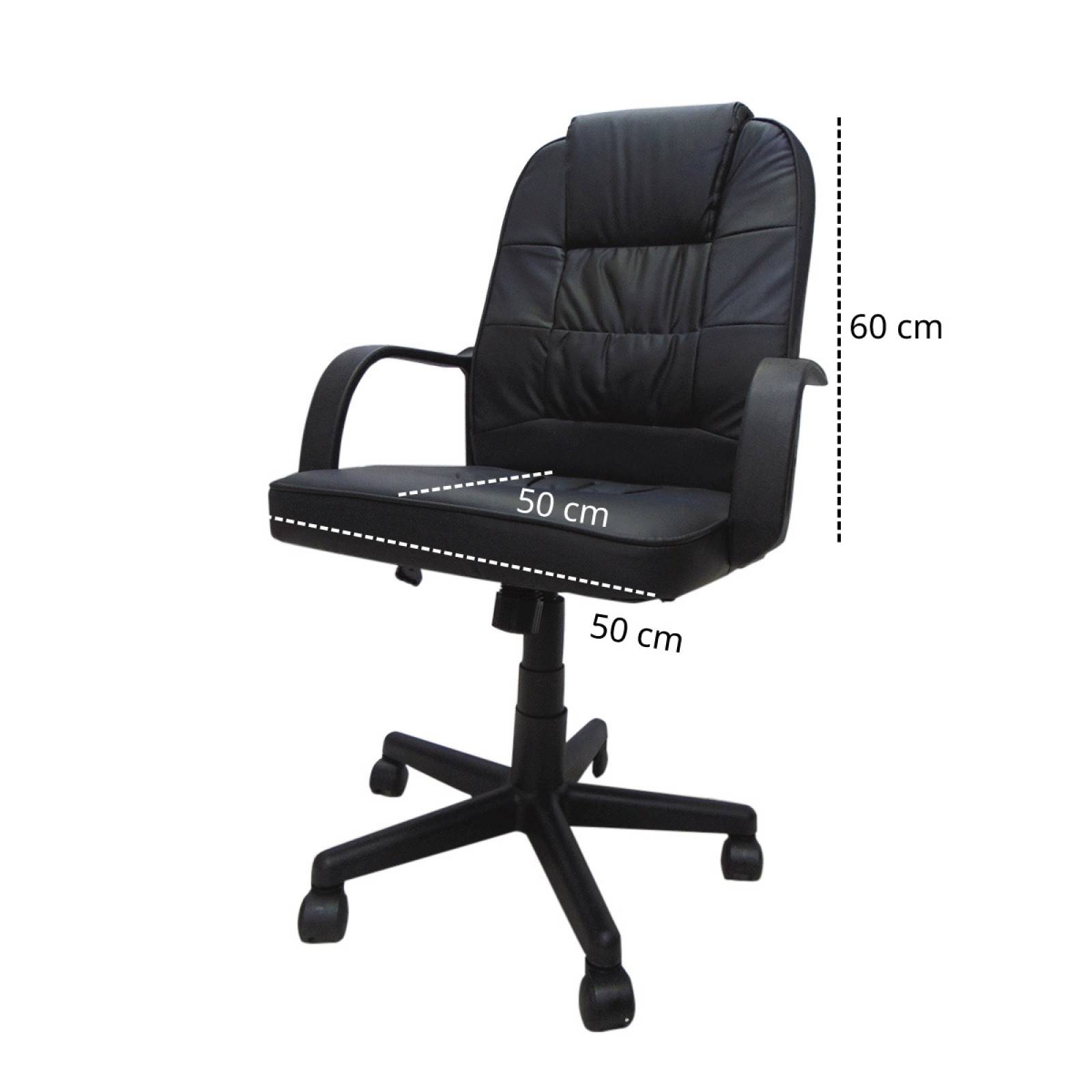 Silla Oficina Escritorio Ejecutiva Ergonomica Vinipiel Casa Negro / Cuadros / Base plástico 1