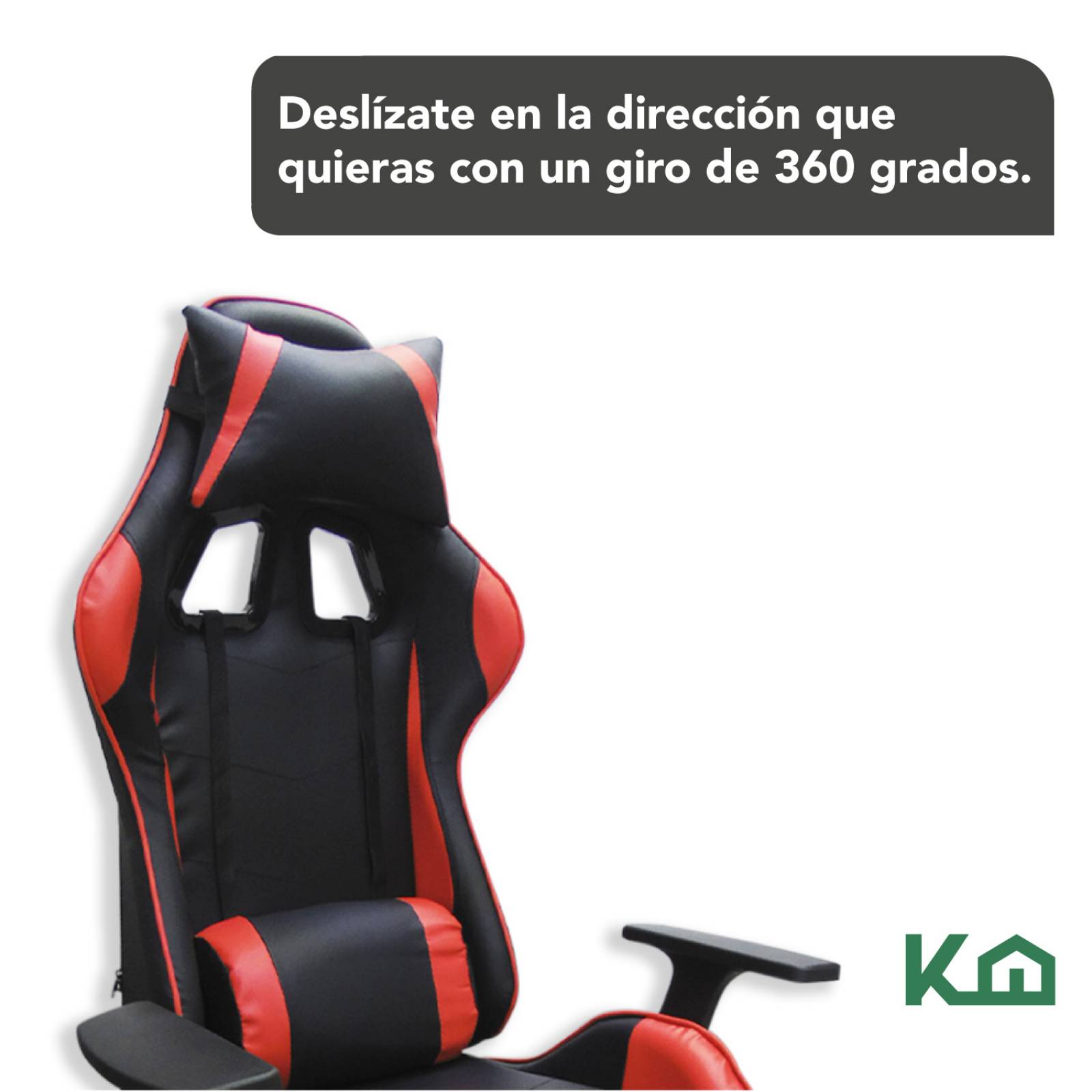 Silla Gamer Ergonomica Altura Ajustable Negra / Roja XC Game 300186 KingsHouse 
