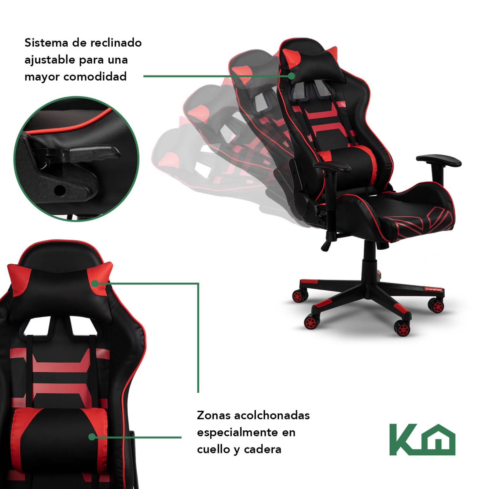 Silla Gamer De Escritorio Ergonomica Ajustable Oficina Hogar 