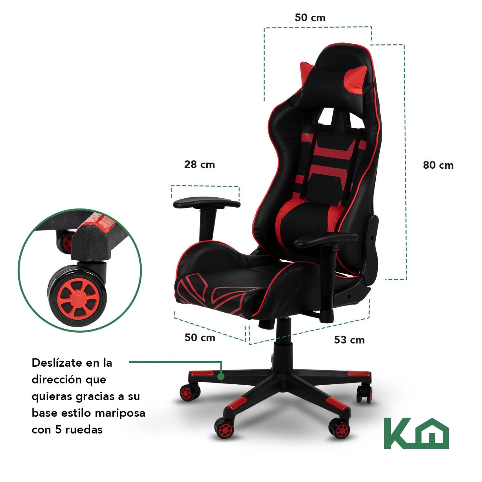 Silla Gamer De Escritorio Ergonomica Ajustable Oficina Hogar 