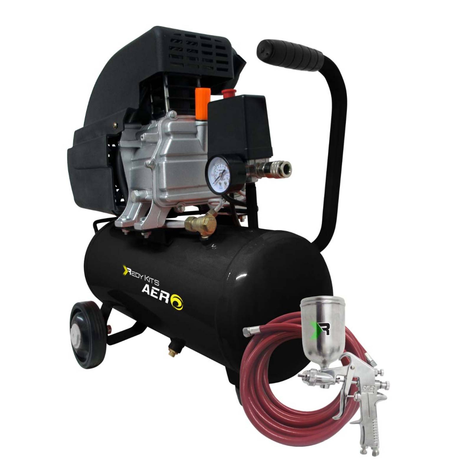 Kit de Compresor de Aire Lubricado de 2 H.P de 18 Litros con Pistola y Manguera 37008-PROMO Ready Ki 